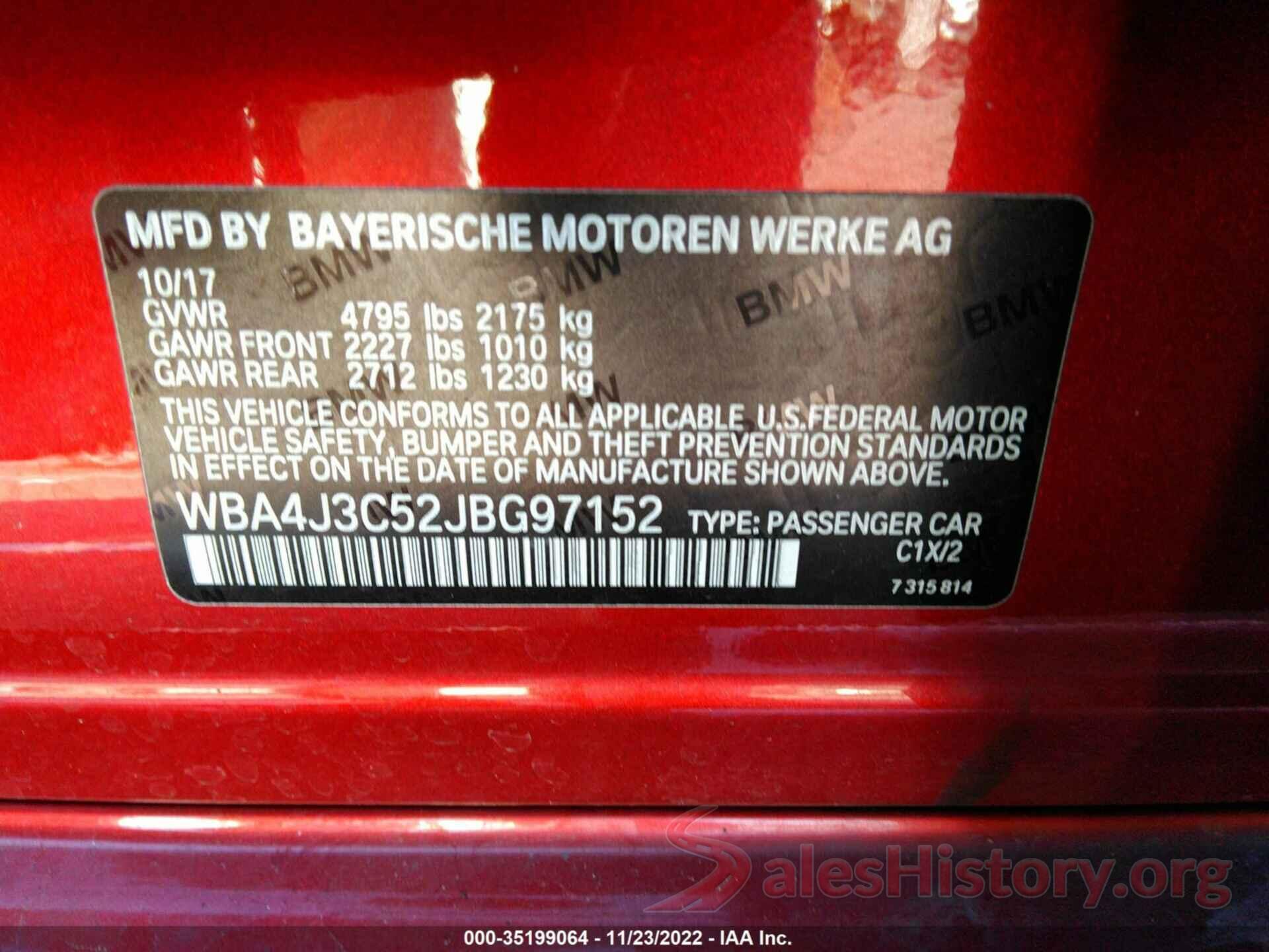 WBA4J3C52JBG97152 2018 BMW 4 SERIES