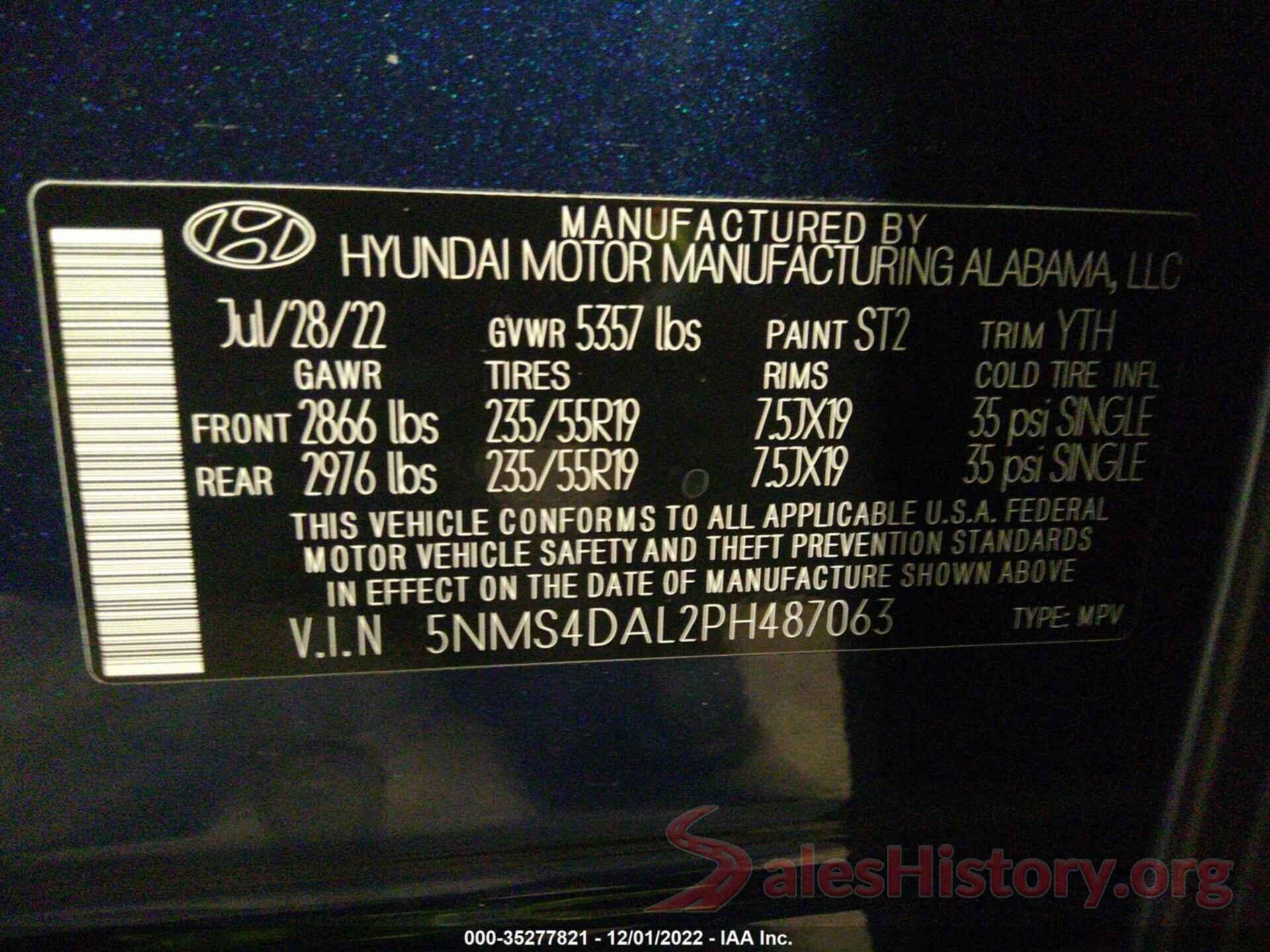 5NMS4DAL2PH487063 2023 HYUNDAI SANTA FE