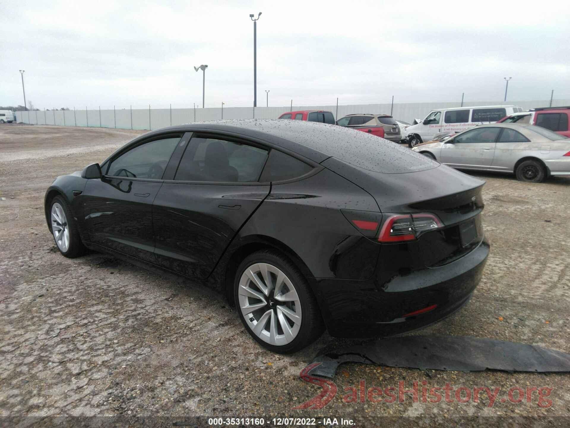 5YJ3E1EB0NF199901 2022 TESLA MODEL 3