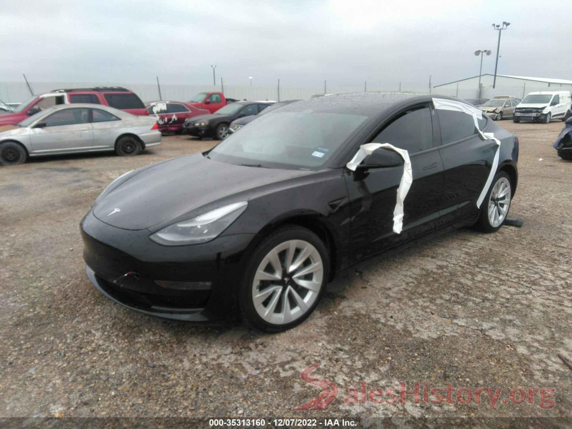 5YJ3E1EB0NF199901 2022 TESLA MODEL 3