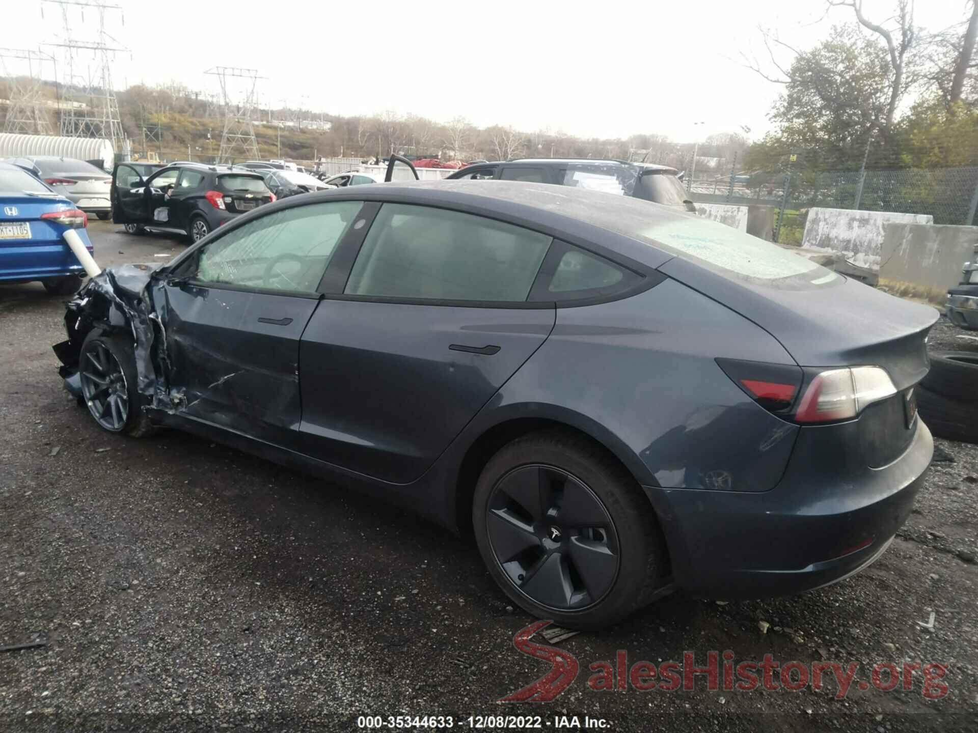 5YJ3E1EB8NF324191 2022 TESLA MODEL 3