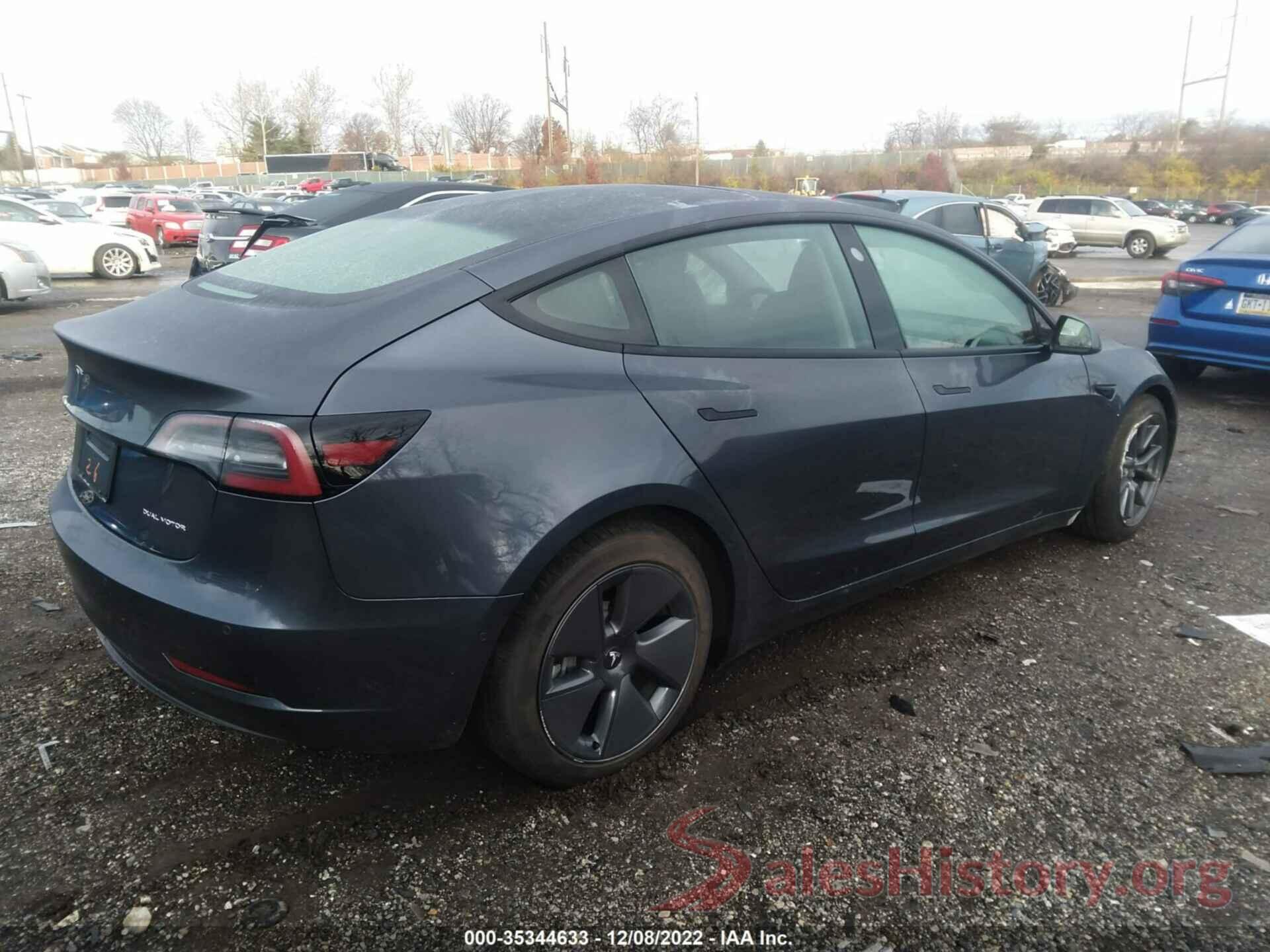 5YJ3E1EB8NF324191 2022 TESLA MODEL 3