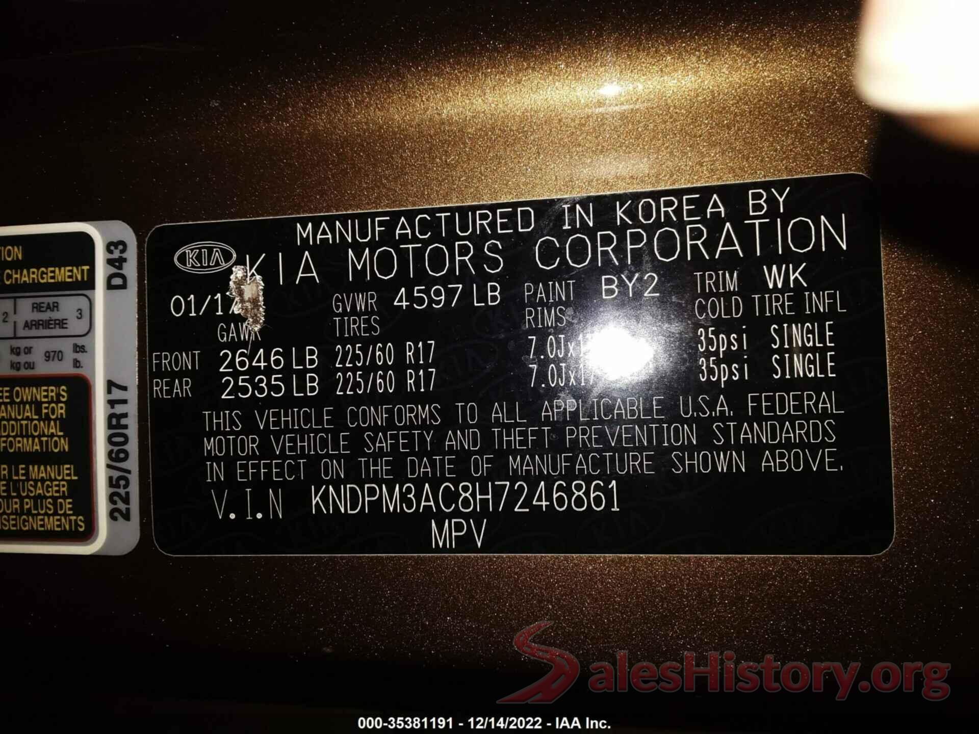 KNDPM3AC8H7246861 2017 KIA SPORTAGE