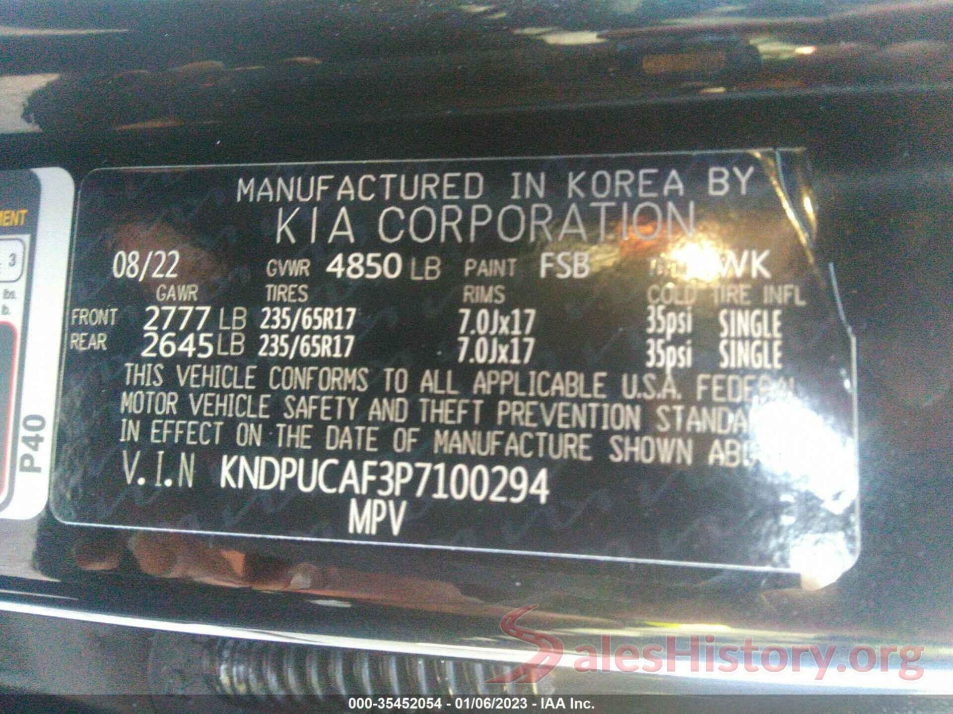 KNDPUCAF3P7100294 2023 KIA SPORTAGE