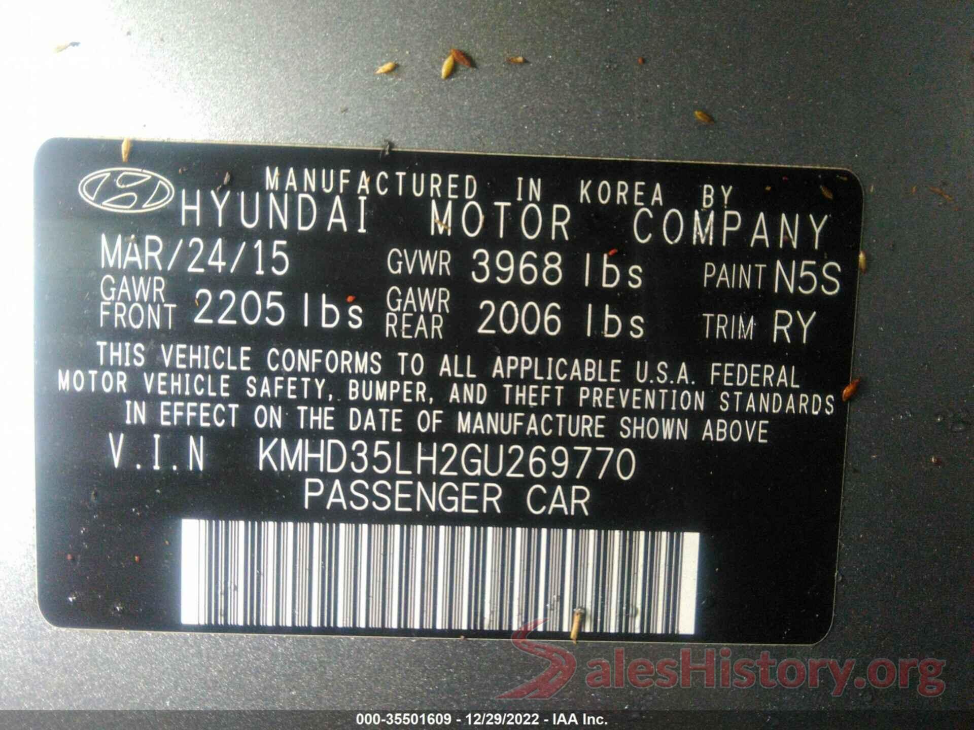 KMHD35LH2GU269770 2016 HYUNDAI ELANTRA GT