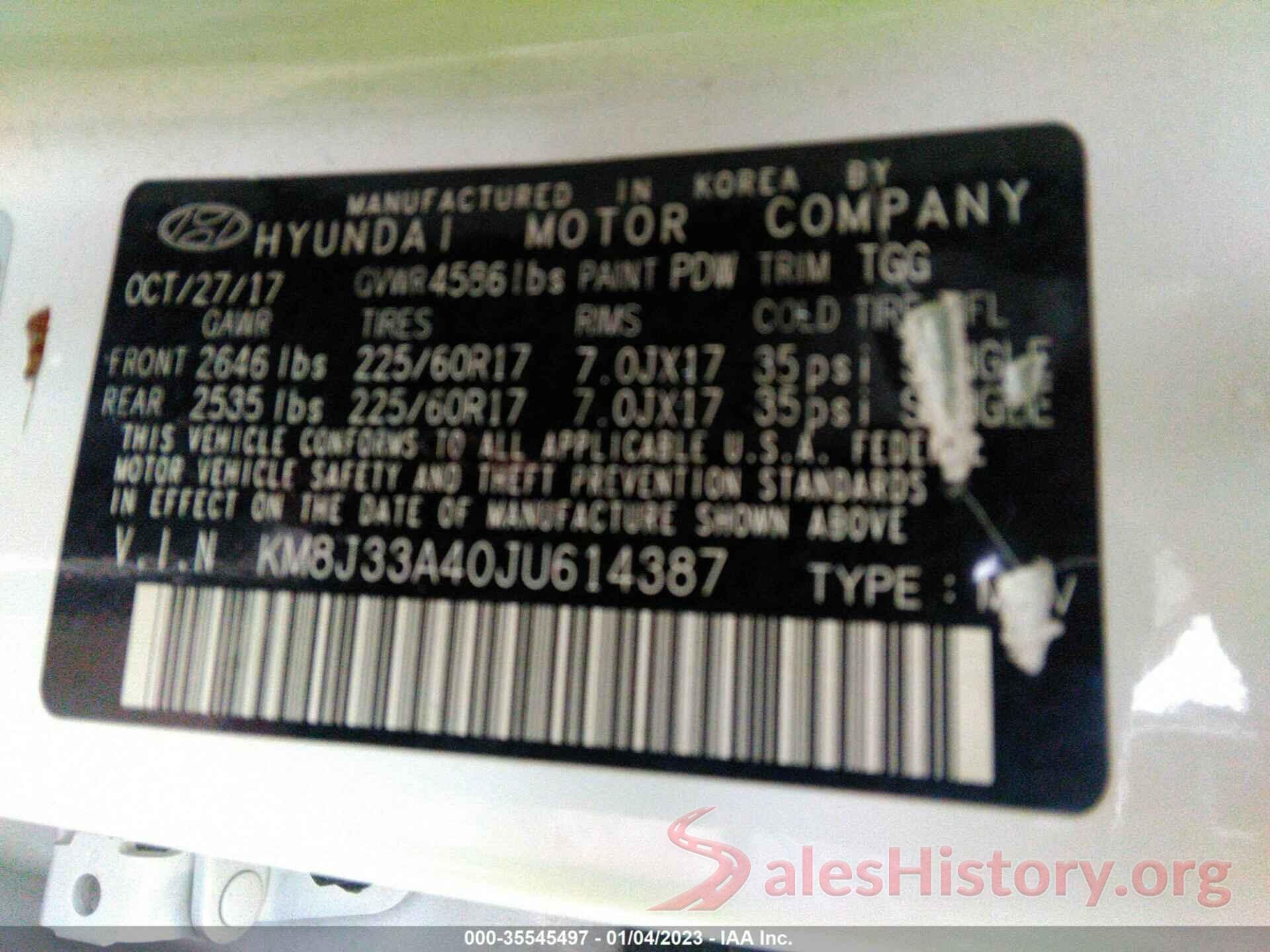 KM8J33A40JU614387 2018 HYUNDAI TUCSON