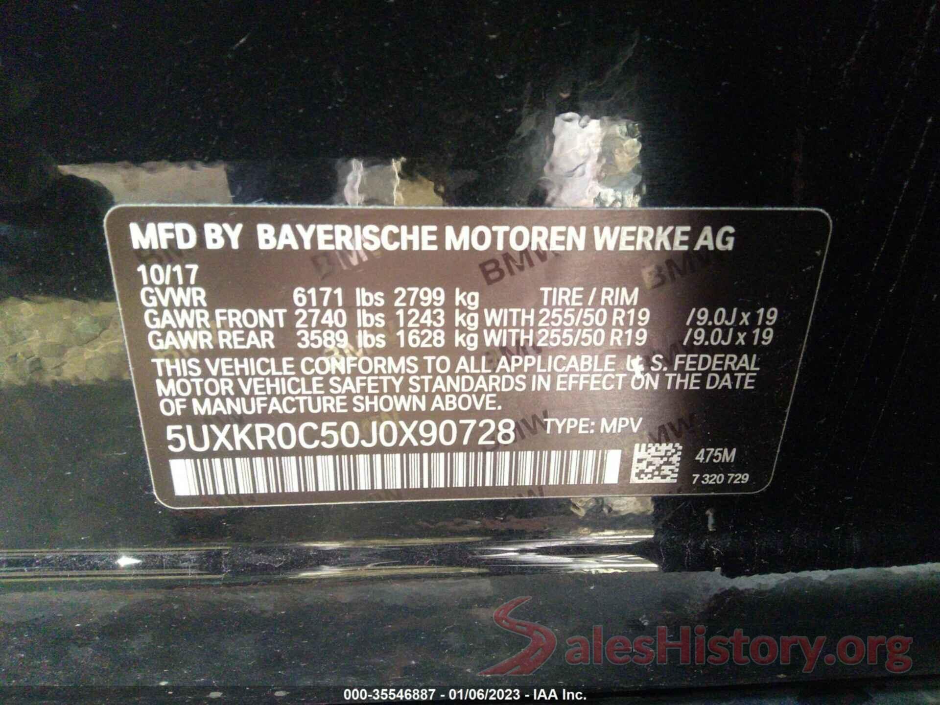 5UXKR0C50J0X90728 2018 BMW X5