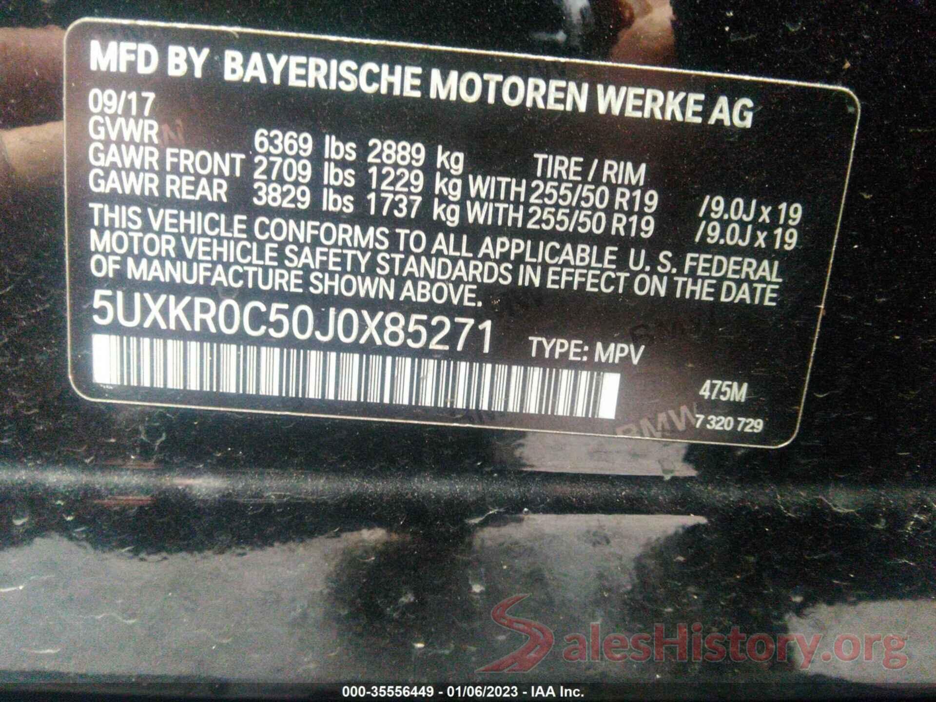 5UXKR0C50J0X85271 2018 BMW X5