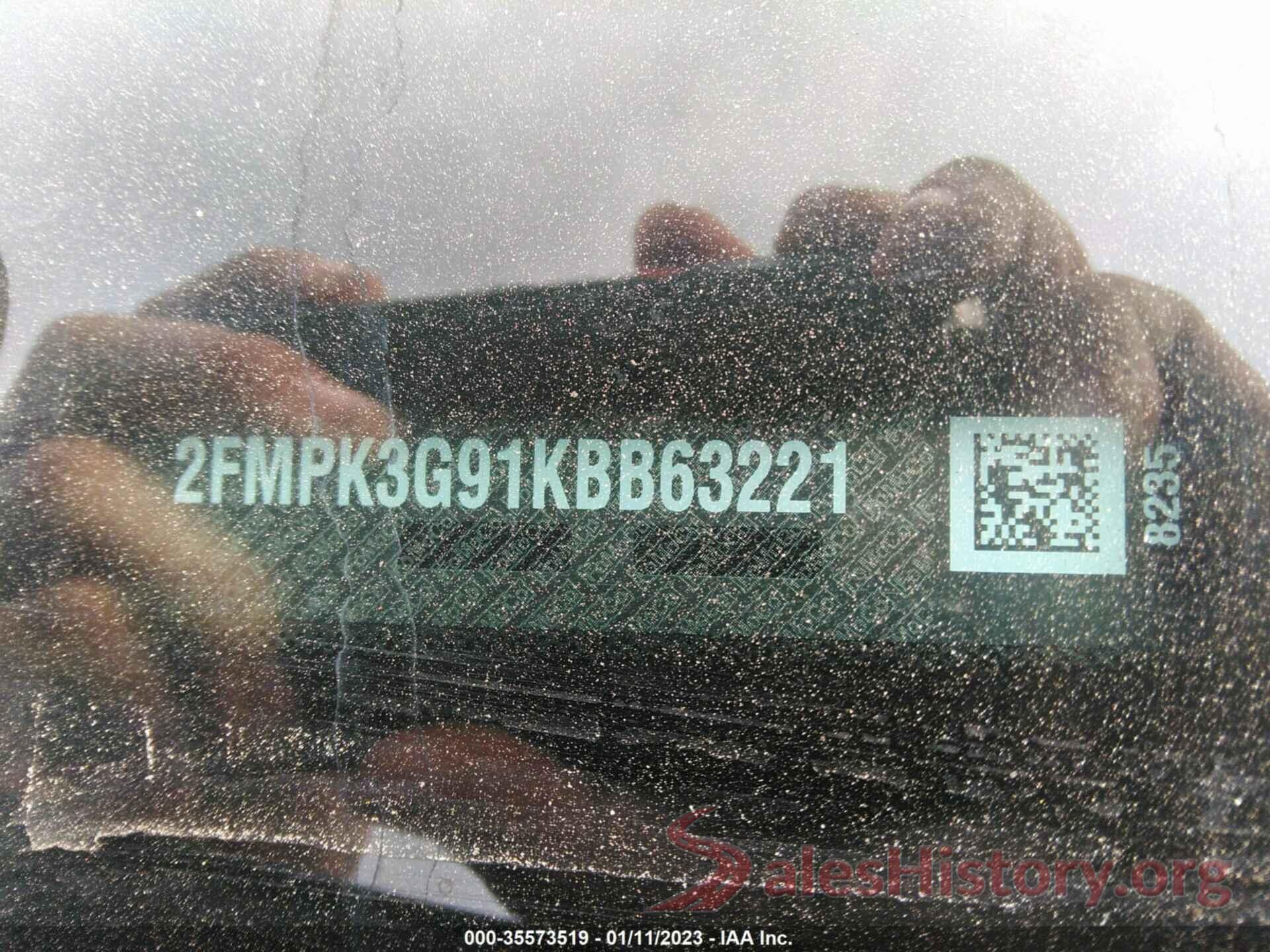 2FMPK3G91KBB63221 2019 FORD EDGE