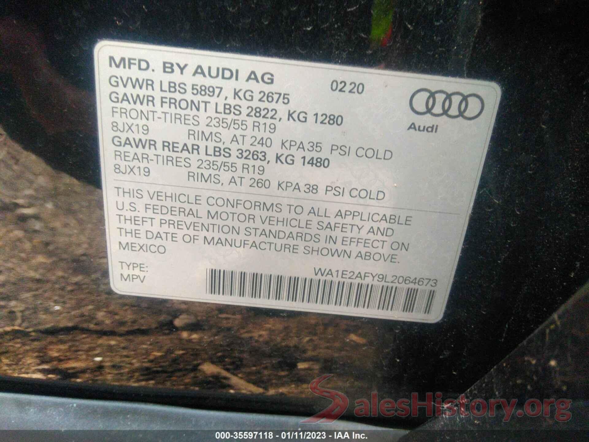 WA1E2AFY9L2064673 2020 AUDI Q5