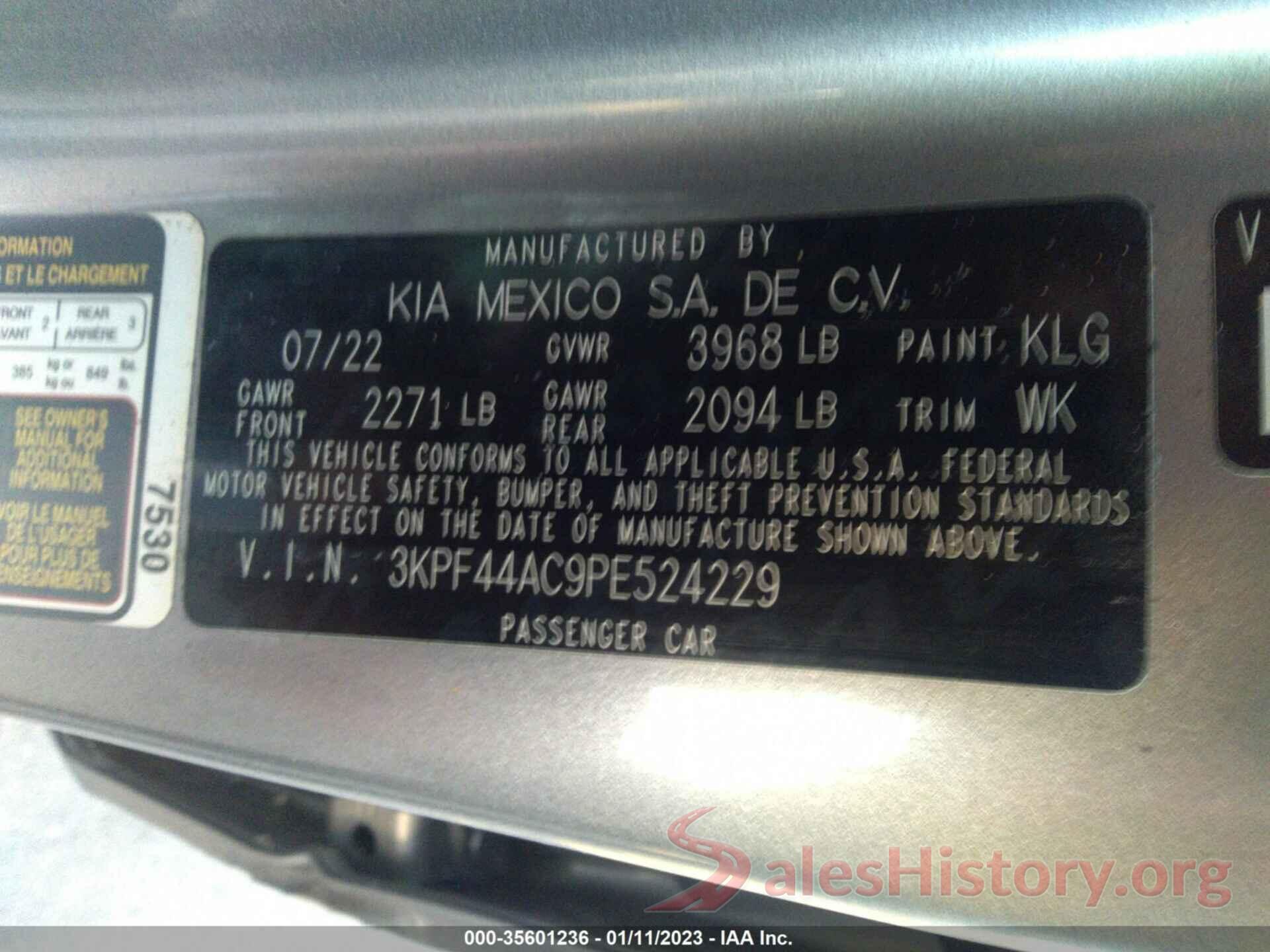 3KPF44AC9PE524229 2023 KIA FORTE