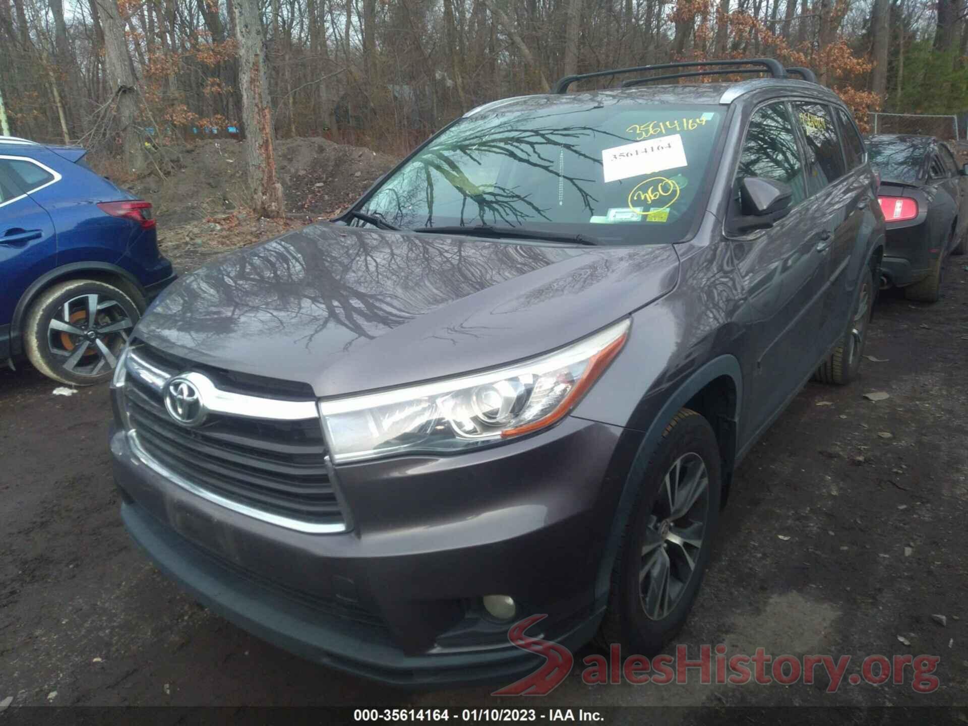 5TDJKRFH5GS268954 2016 TOYOTA HIGHLANDER