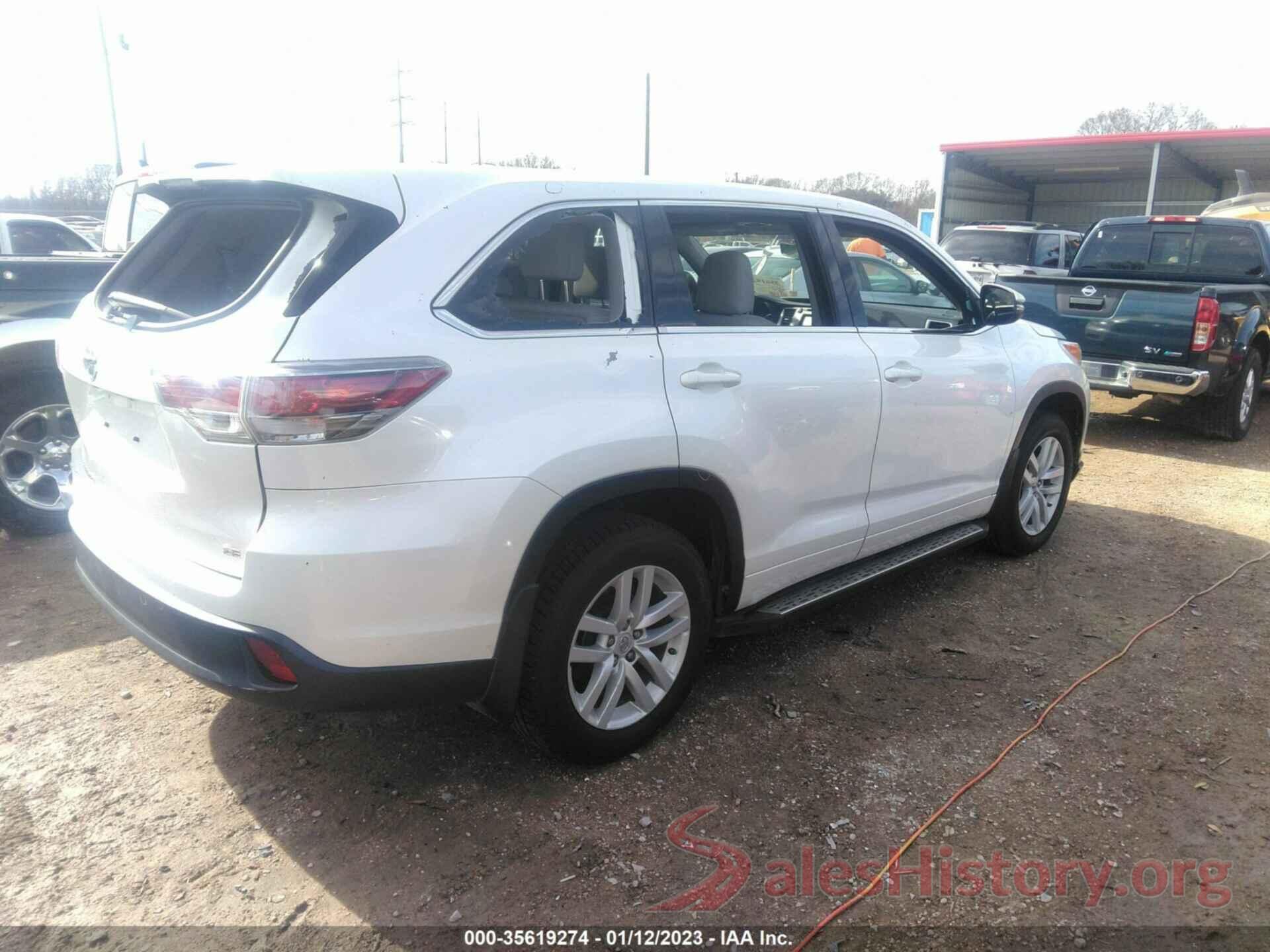 5TDZARFH8FS015230 2015 TOYOTA HIGHLANDER