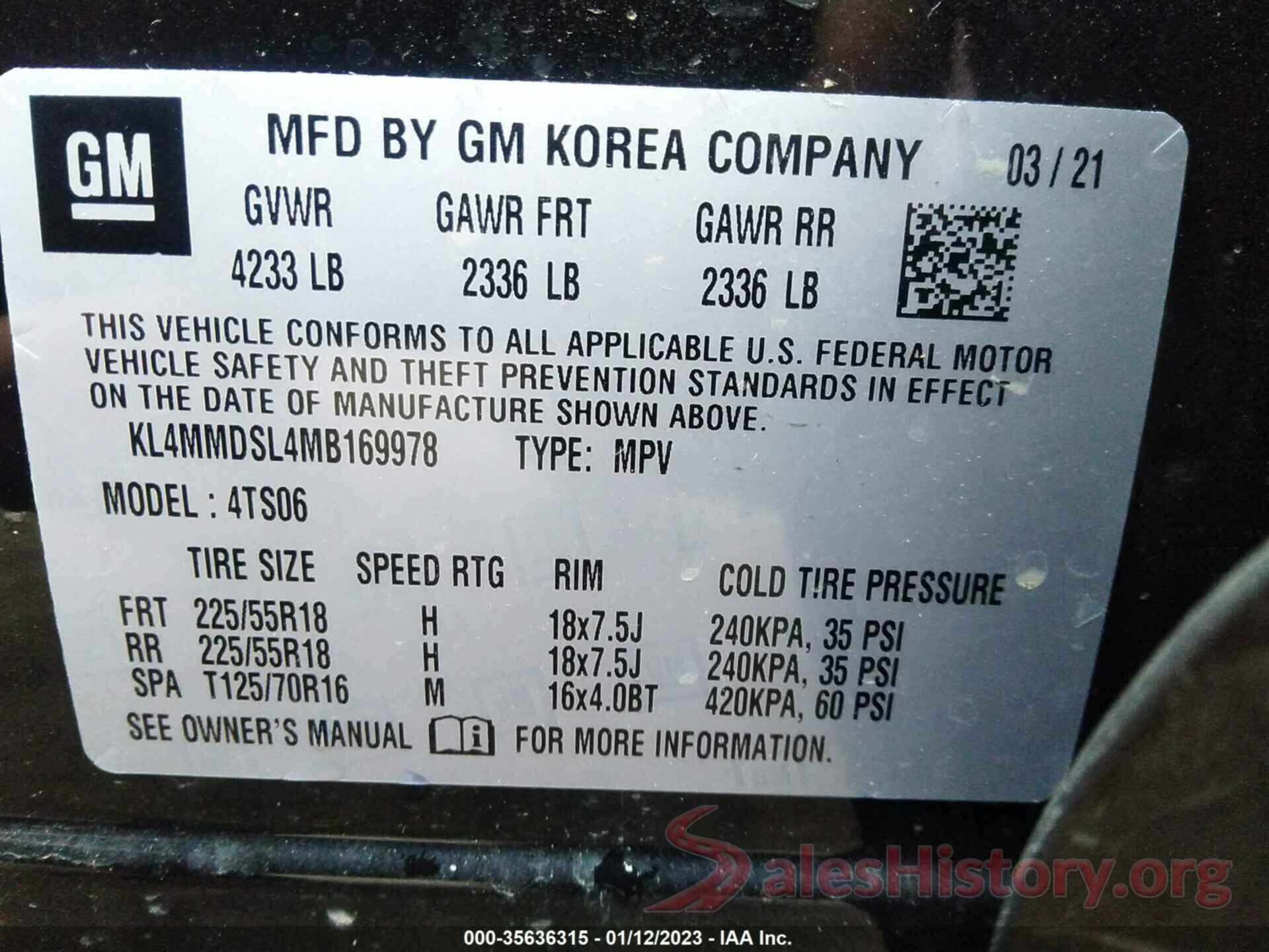 KL4MMDSL4MB169978 2021 BUICK ENCORE GX