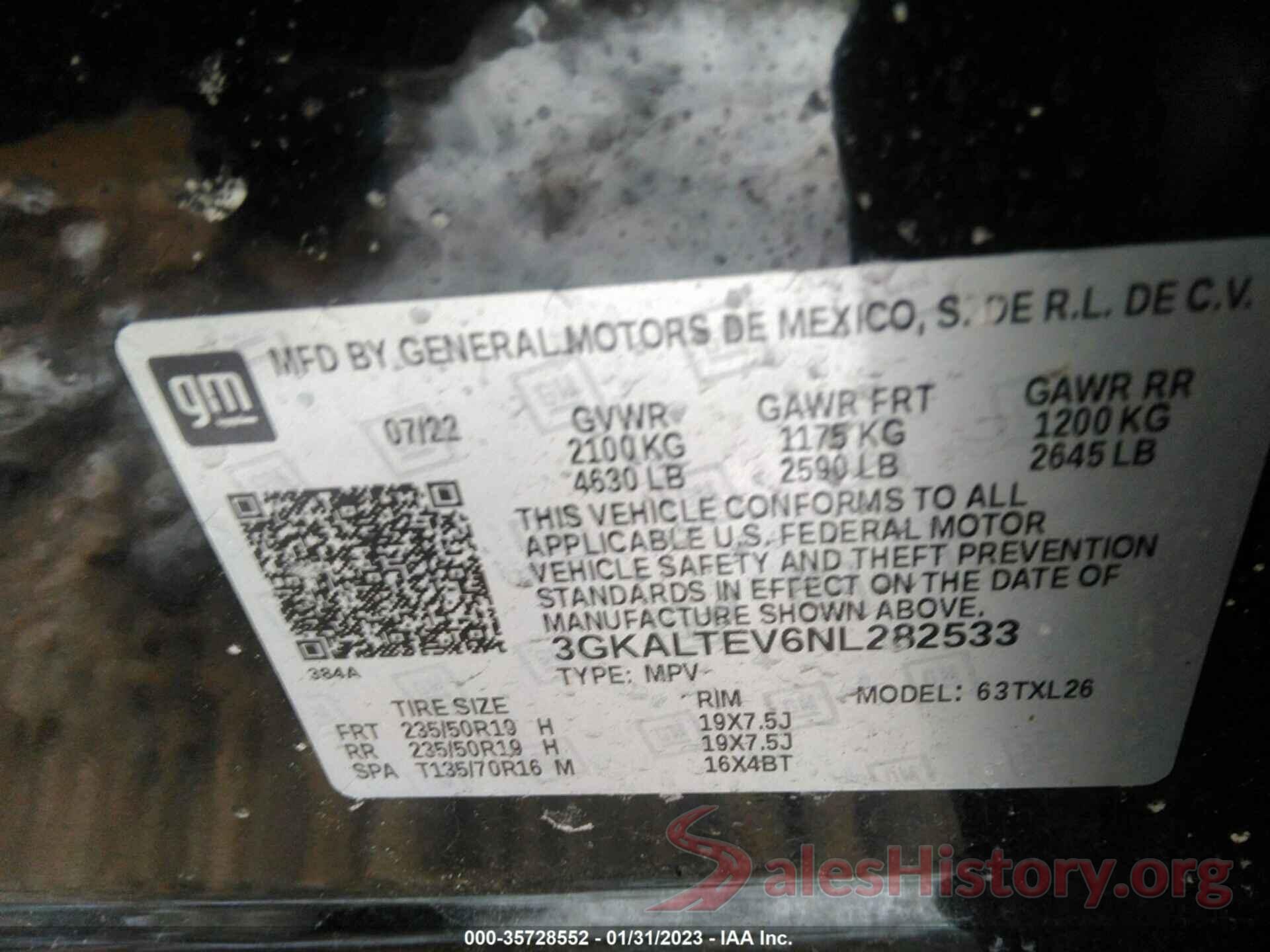 3GKALTEV6NL282533 2022 GMC TERRAIN