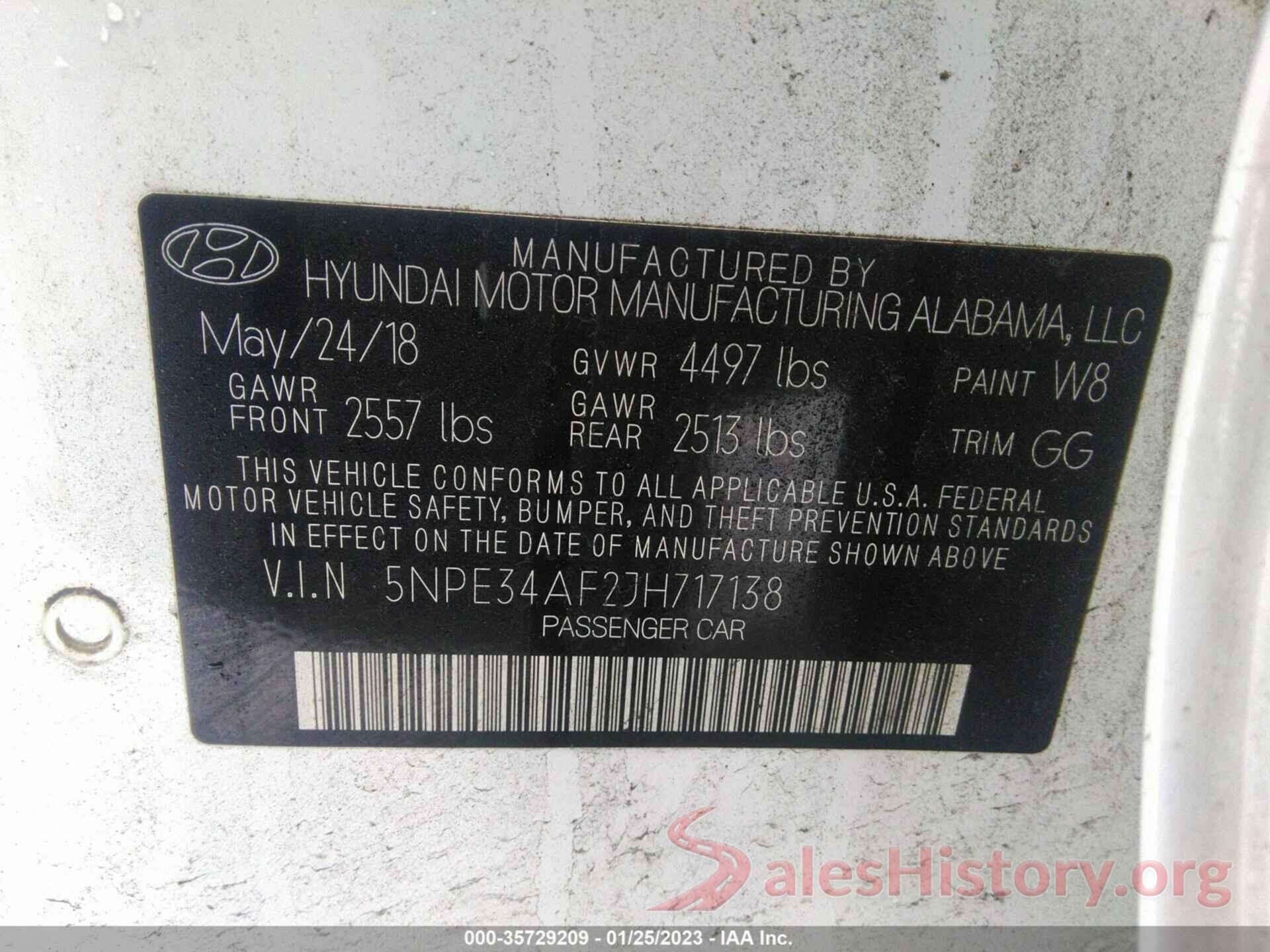 5NPE34AF2JH717138 2018 HYUNDAI SONATA