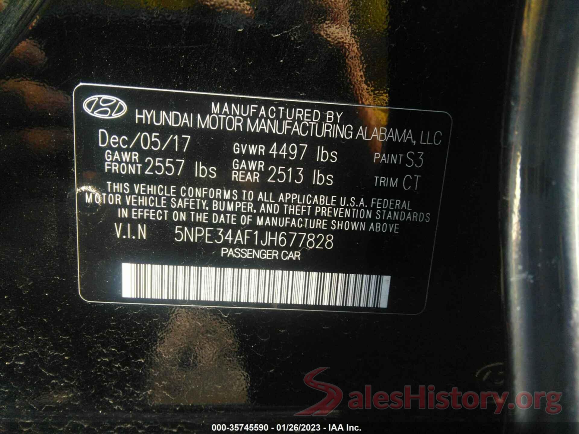 5NPE34AF1JH677828 2018 HYUNDAI SONATA