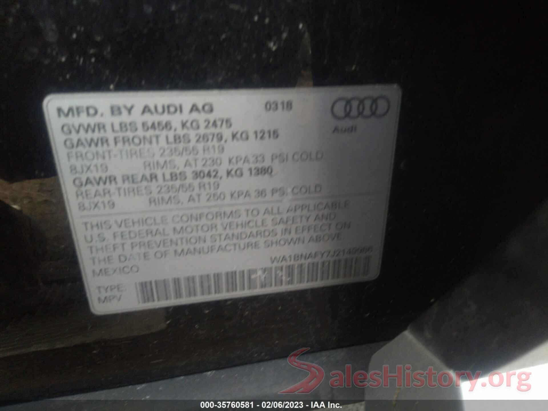 WA1BNAFY7J2149986 2018 AUDI Q5