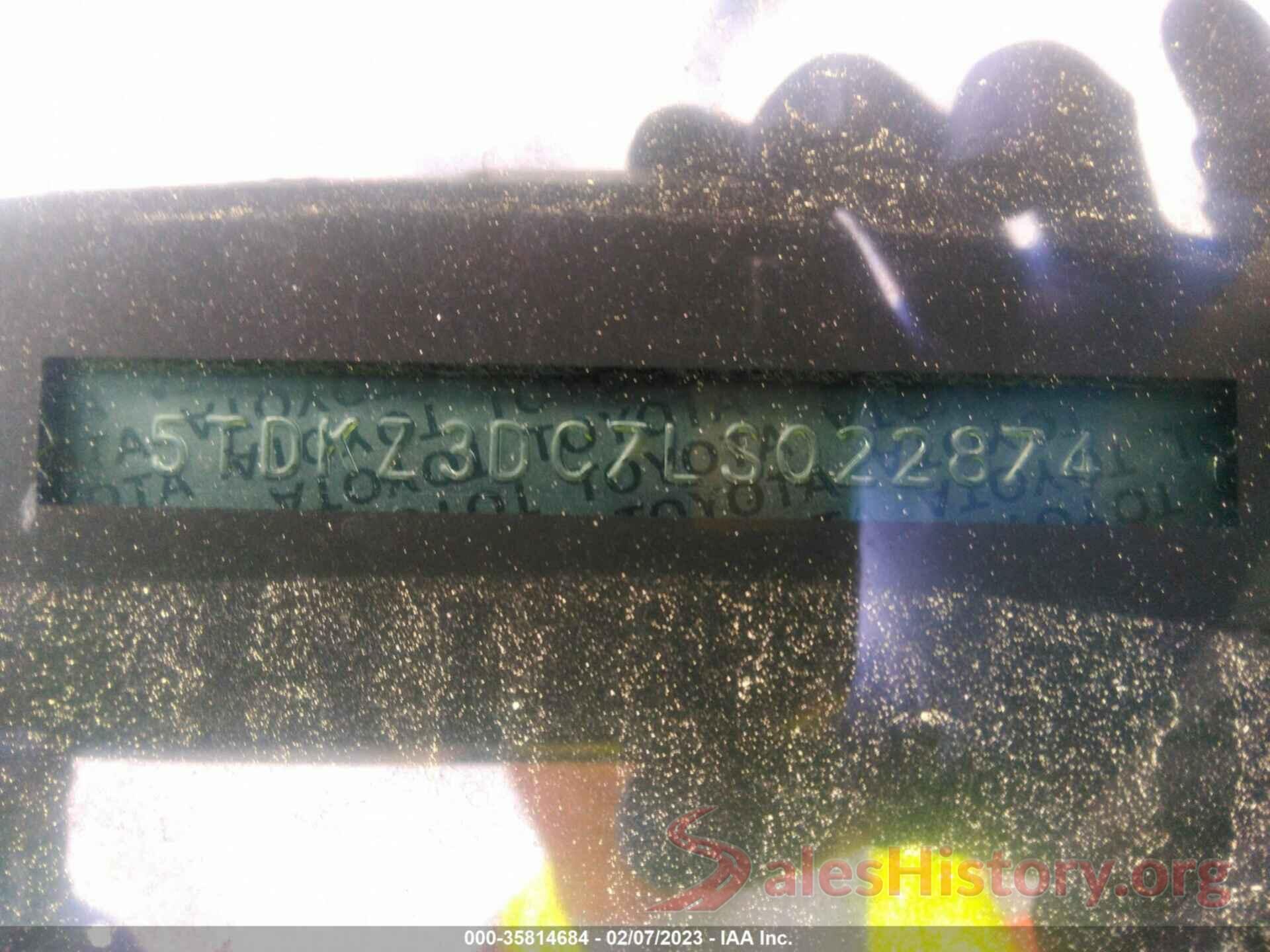 5TDKZ3DC7LS022874 2020 TOYOTA SIENNA