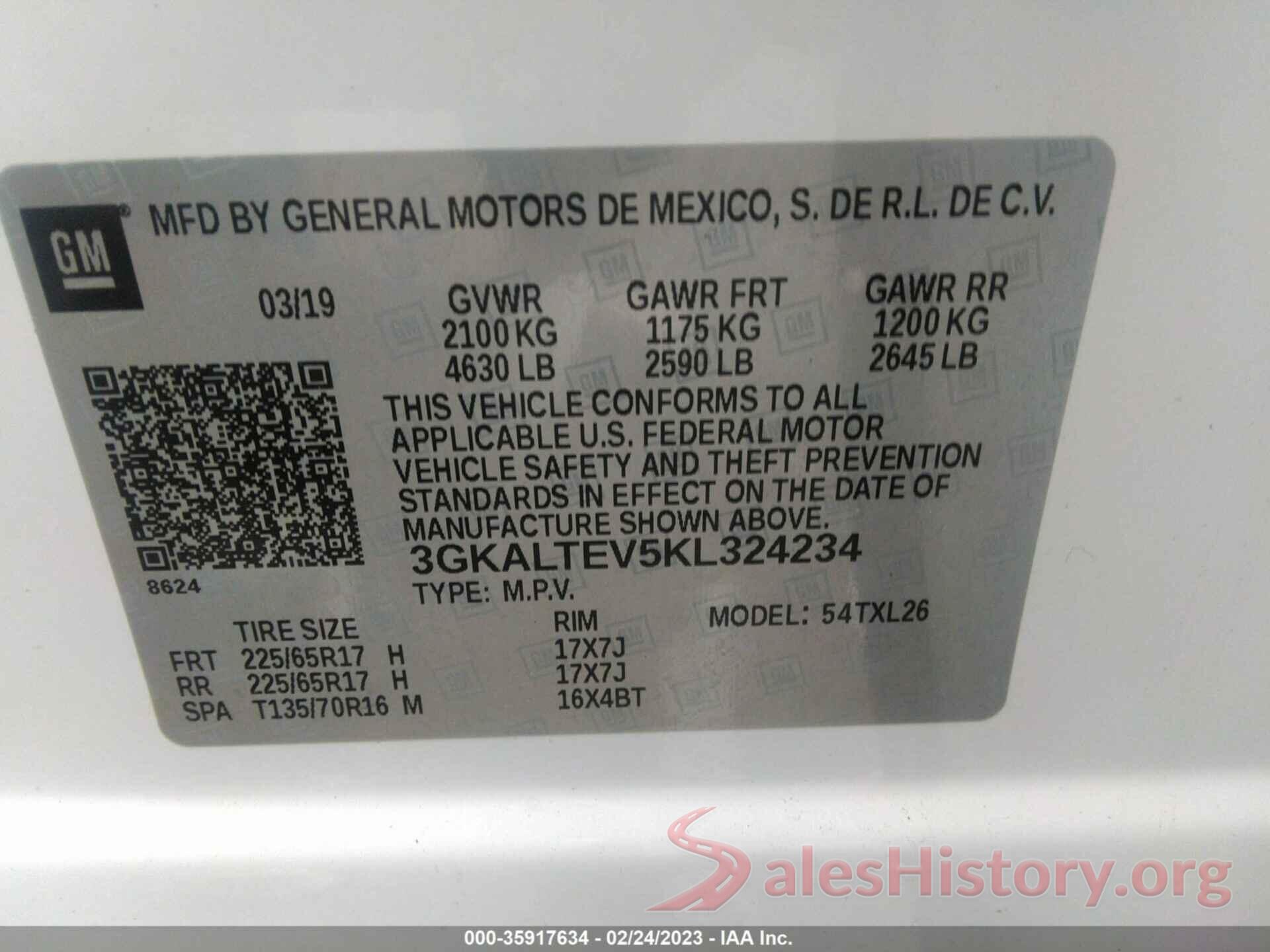 3GKALTEV5KL324234 2019 GMC TERRAIN