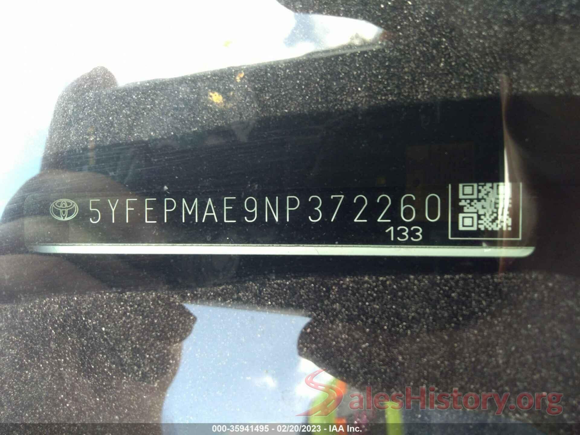 5YFEPMAE9NP372260 2022 TOYOTA COROLLA