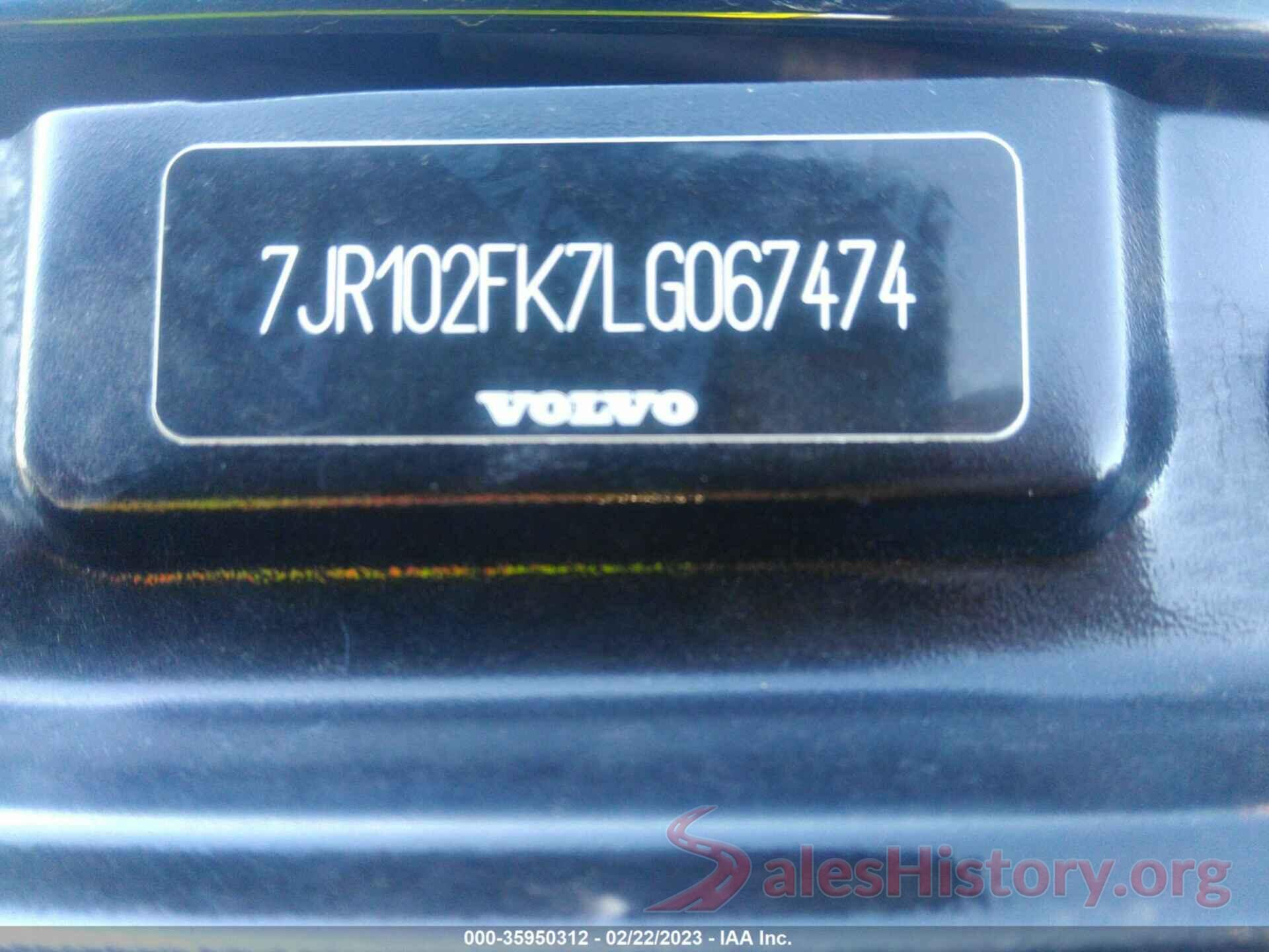 7JR102FK7LG067474 2020 VOLVO S60