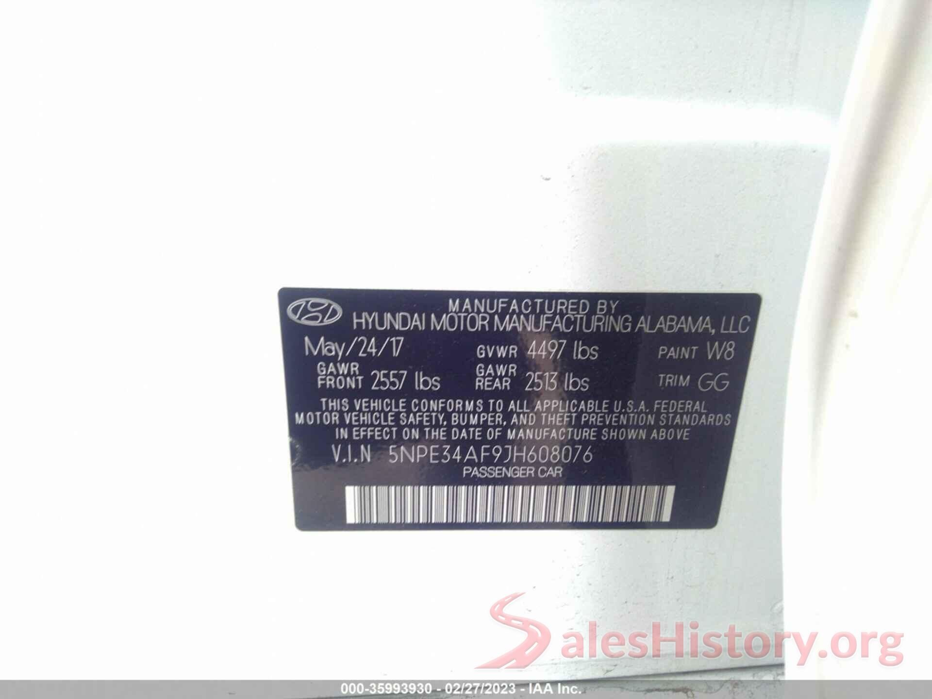 5NPE34AF9JH608076 2018 HYUNDAI SONATA