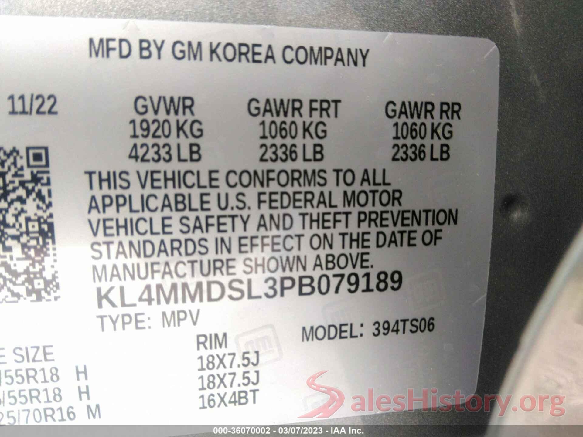 KL4MMDSL3PB079189 2023 BUICK ENCORE GX