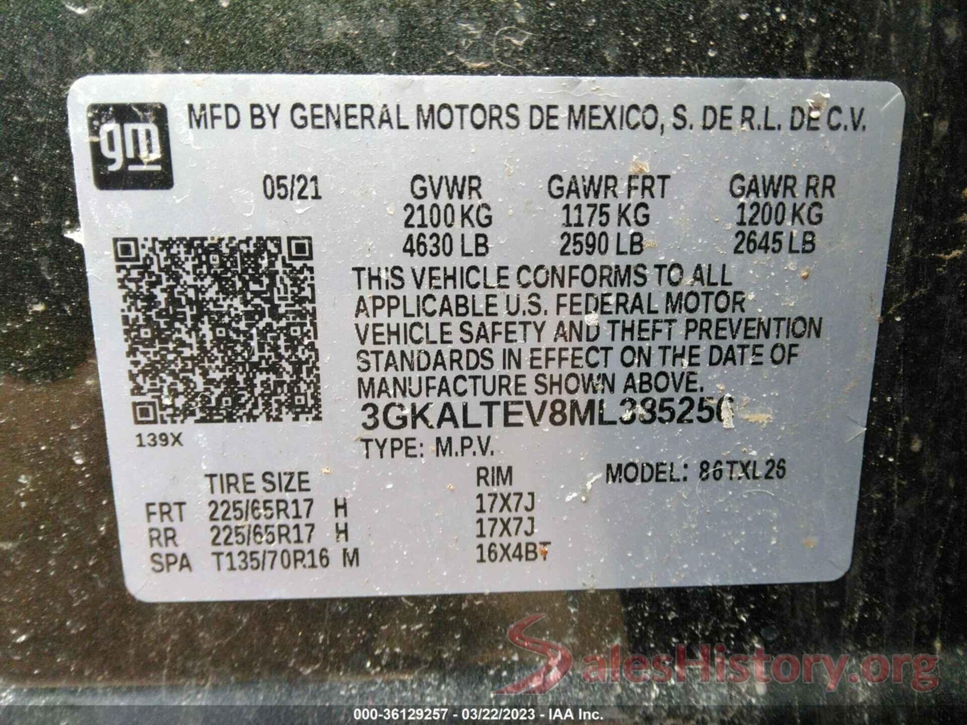 3GKALTEV8ML385256 2021 GMC TERRAIN