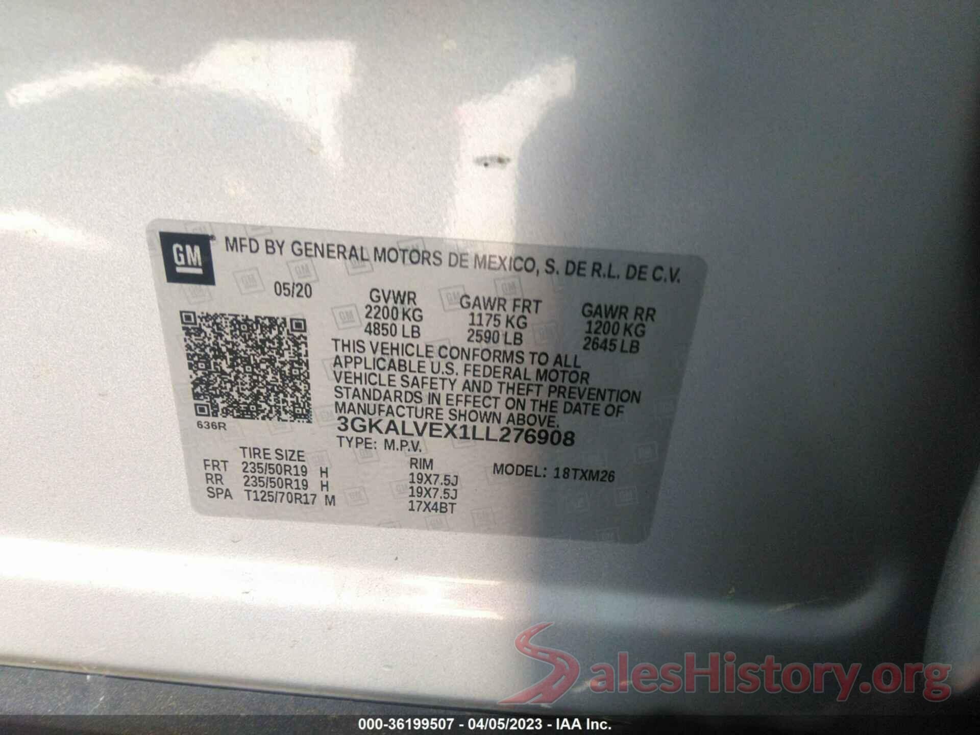 3GKALVEX1LL276908 2020 GMC TERRAIN