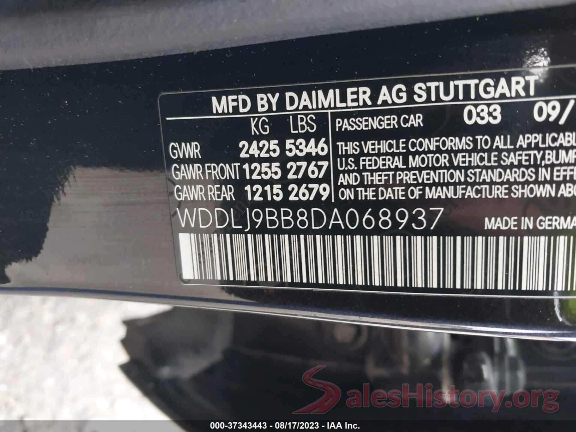 WDDLJ9BB8DA068937 2013 MERCEDES-BENZ CLS