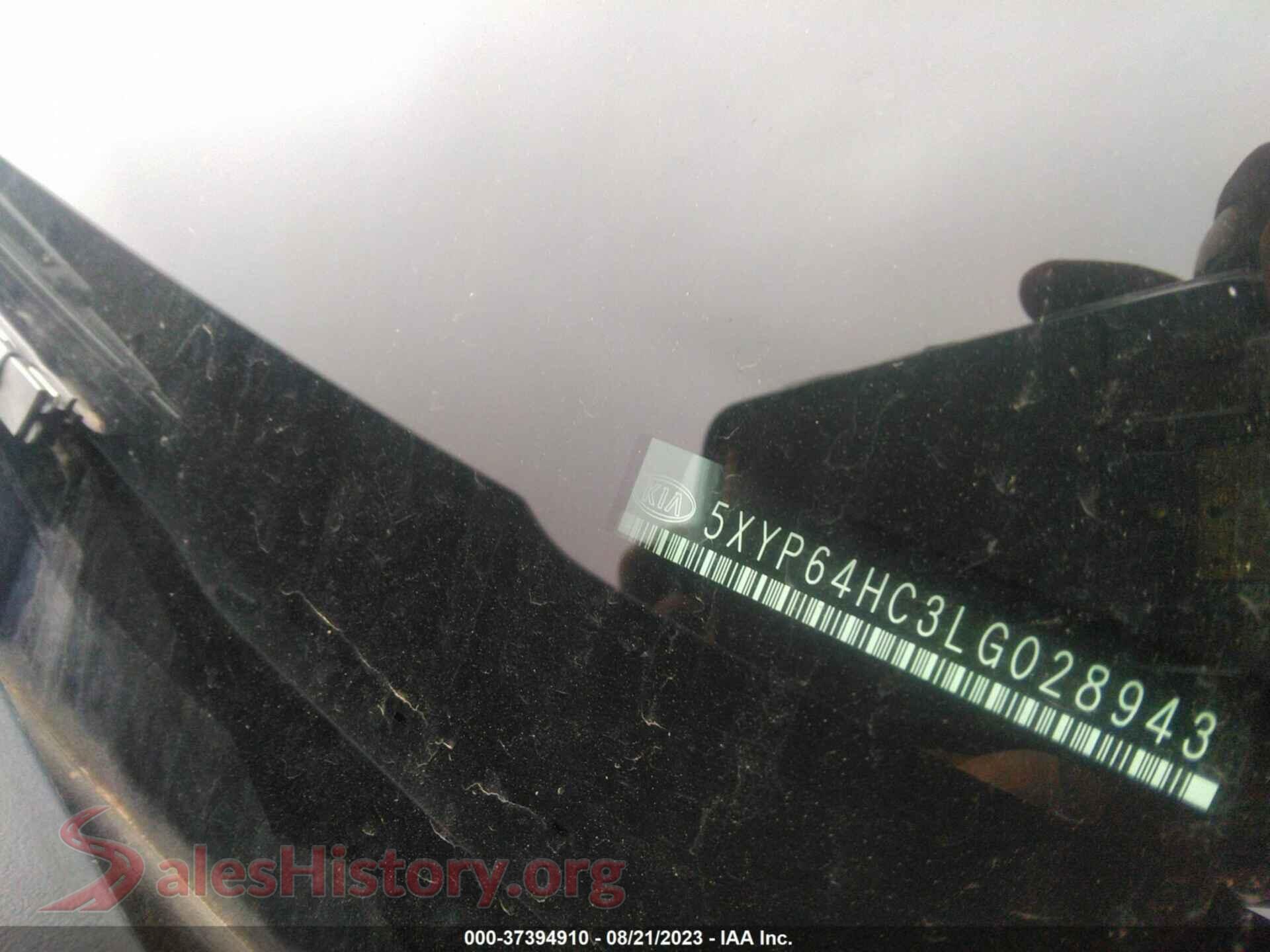 2020 KIA TELLURIDE VIN 5XYP64HC3LG028943, engine bay