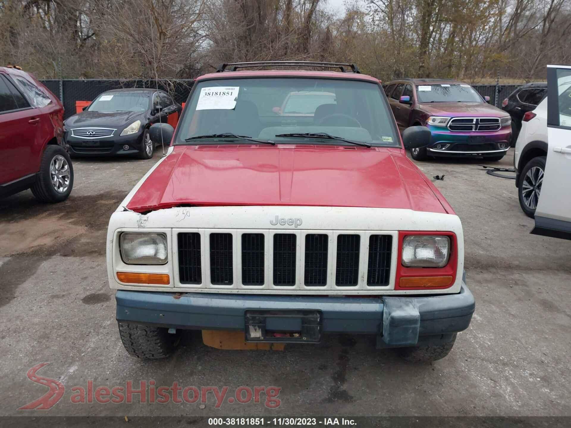 2000 JEEP CHEROKEE VIN 1J4FF48SXYL192313, rear passenger side