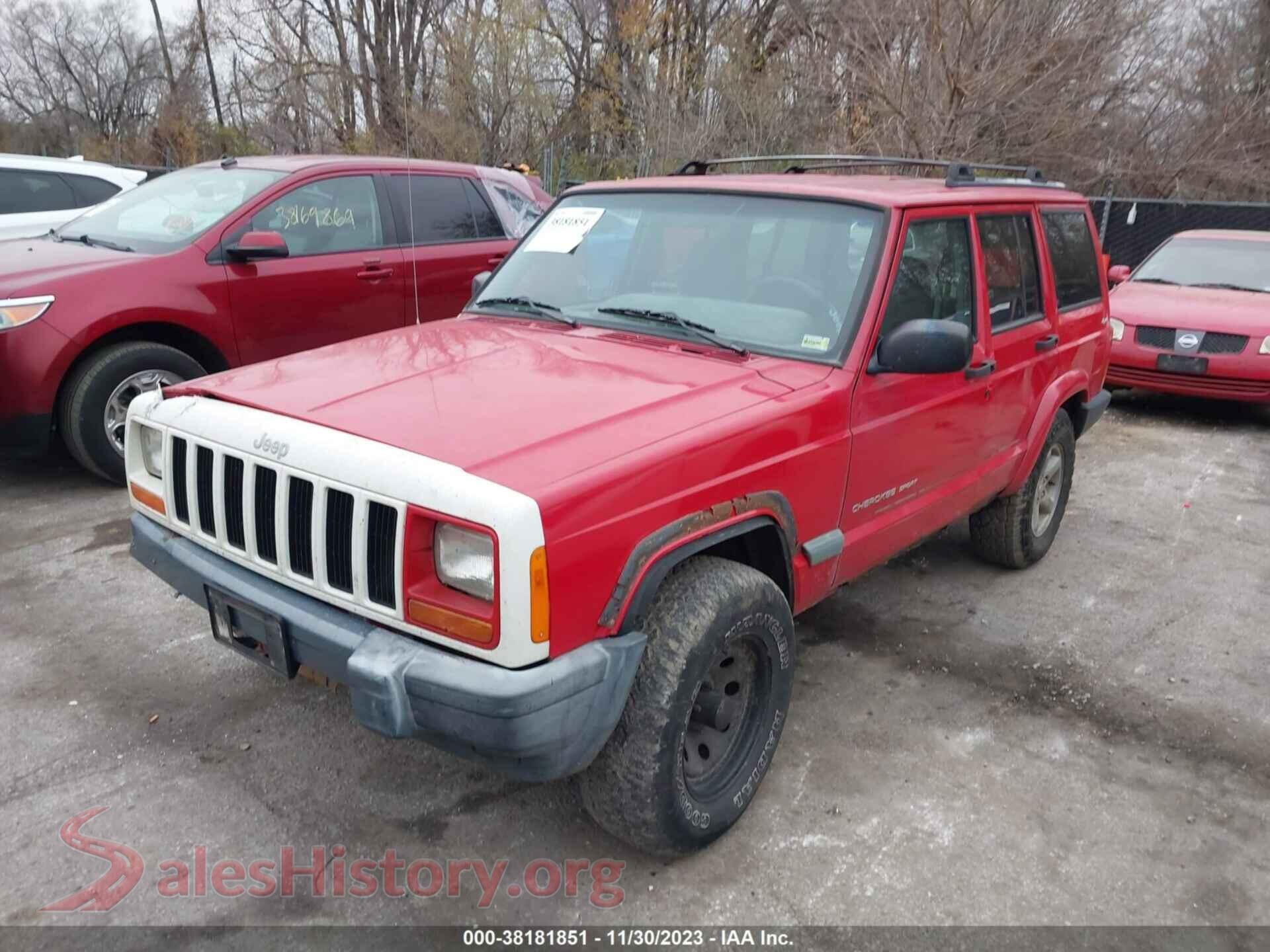 2000 JEEP CHEROKEE VIN 1J4FF48SXYL192313, front view