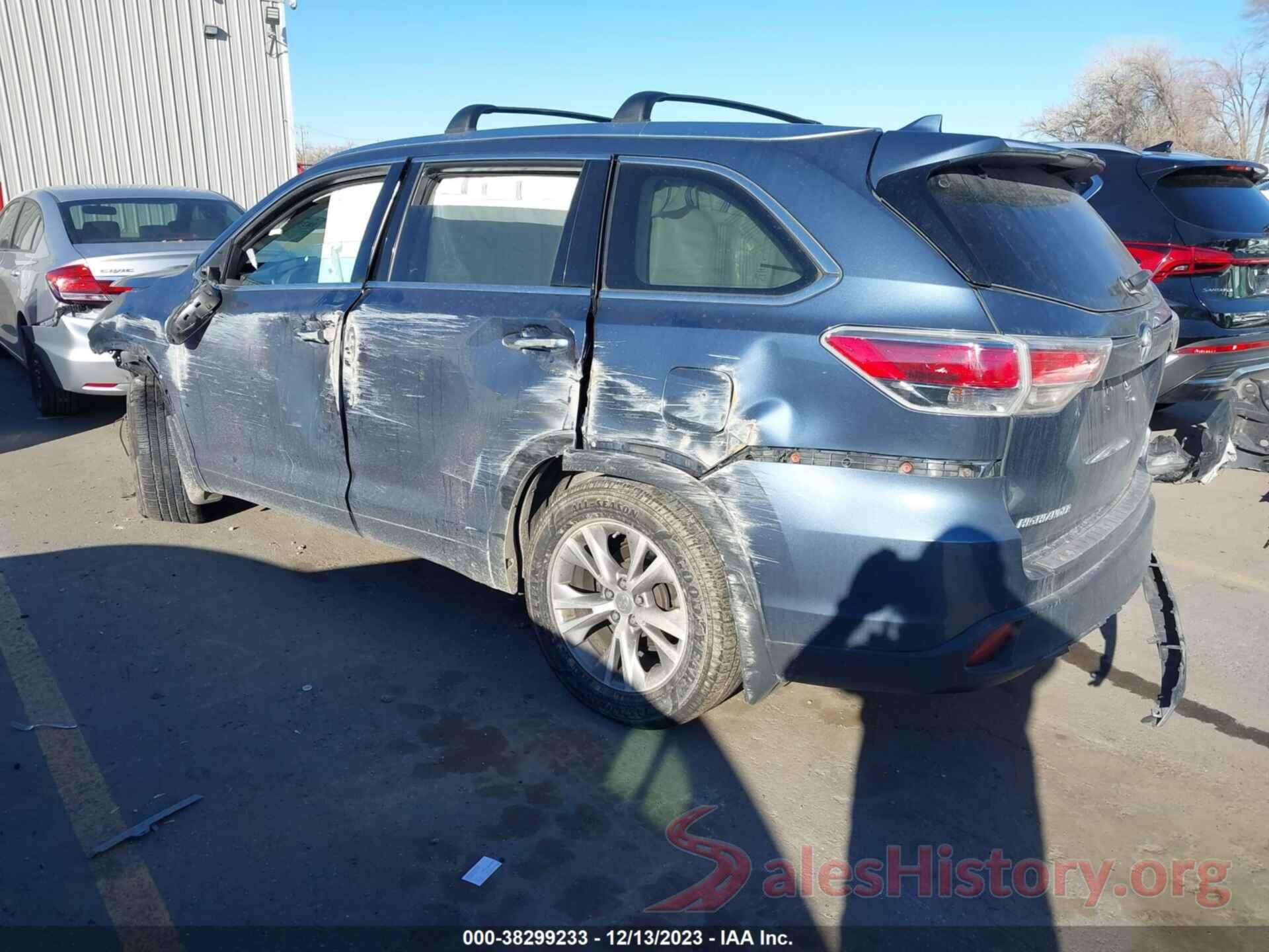 5TDJKRFH3ES008615 2014 TOYOTA HIGHLANDER