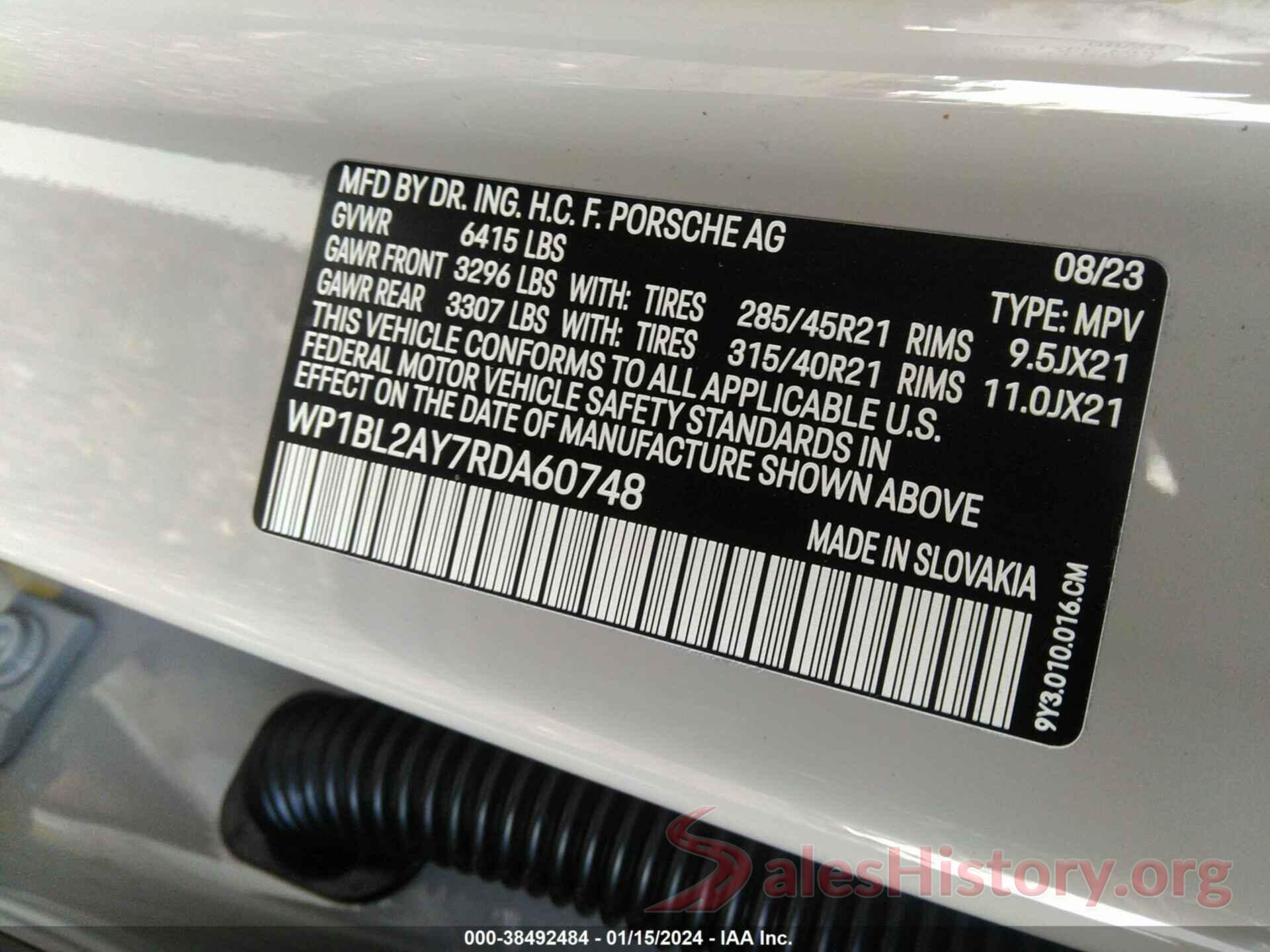 WP1BL2AY7RDA60748 2024 PORSCHE CAYENNE