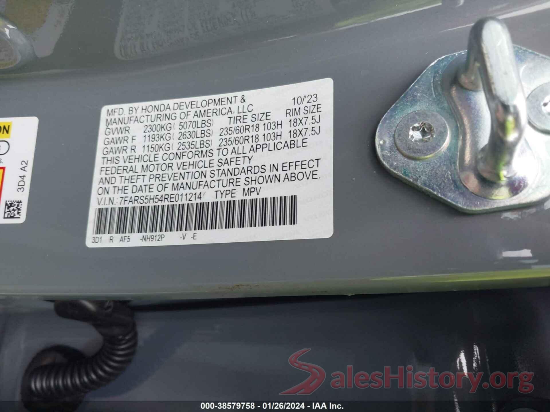 7FARS5H54RE011214 2024 HONDA CR-V