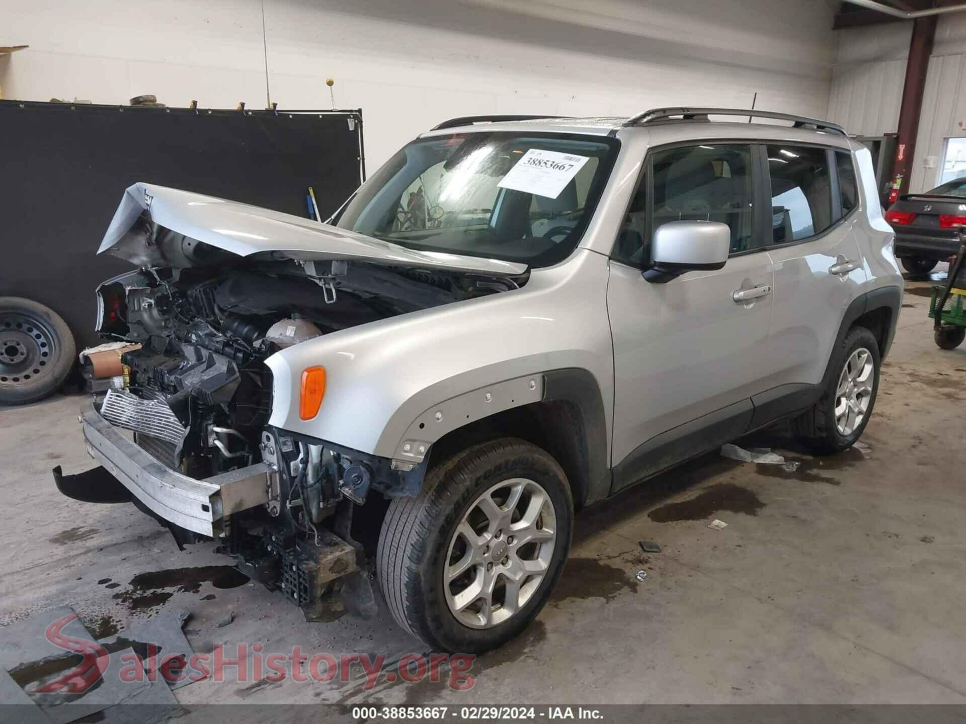 2018 JEEP RENEGADE VIN ZACCJBBB0JPH13030, front view