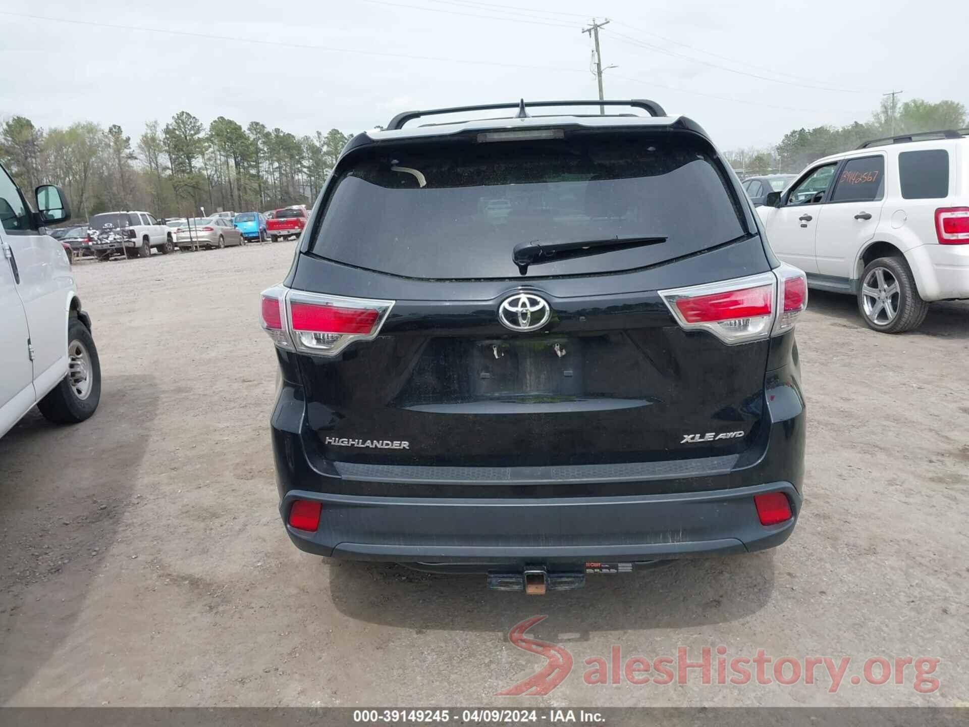 5TDJKRFH7FS221097 2015 TOYOTA HIGHLANDER