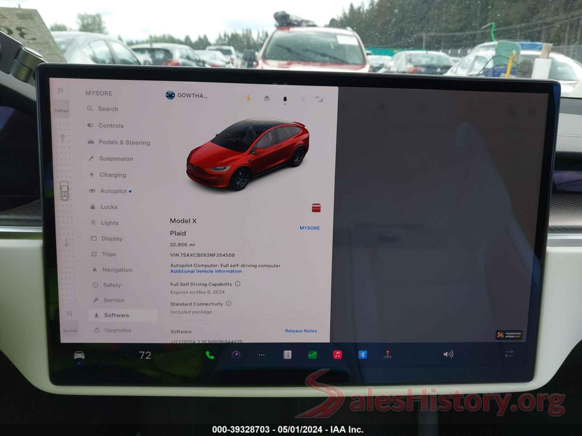 7SAXCBE63NF354508 2022 TESLA MODEL X