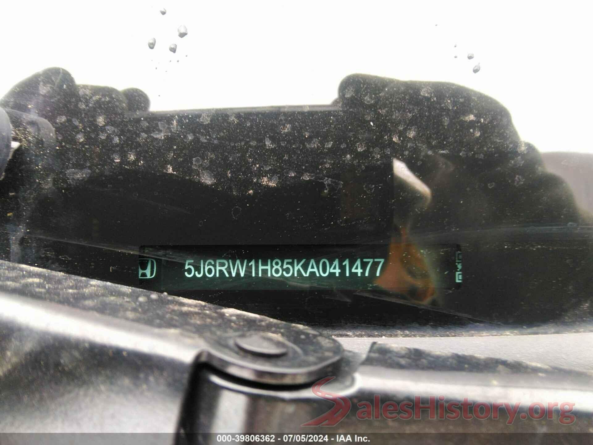 5J6RW1H85KA041477 2019 HONDA CR-V