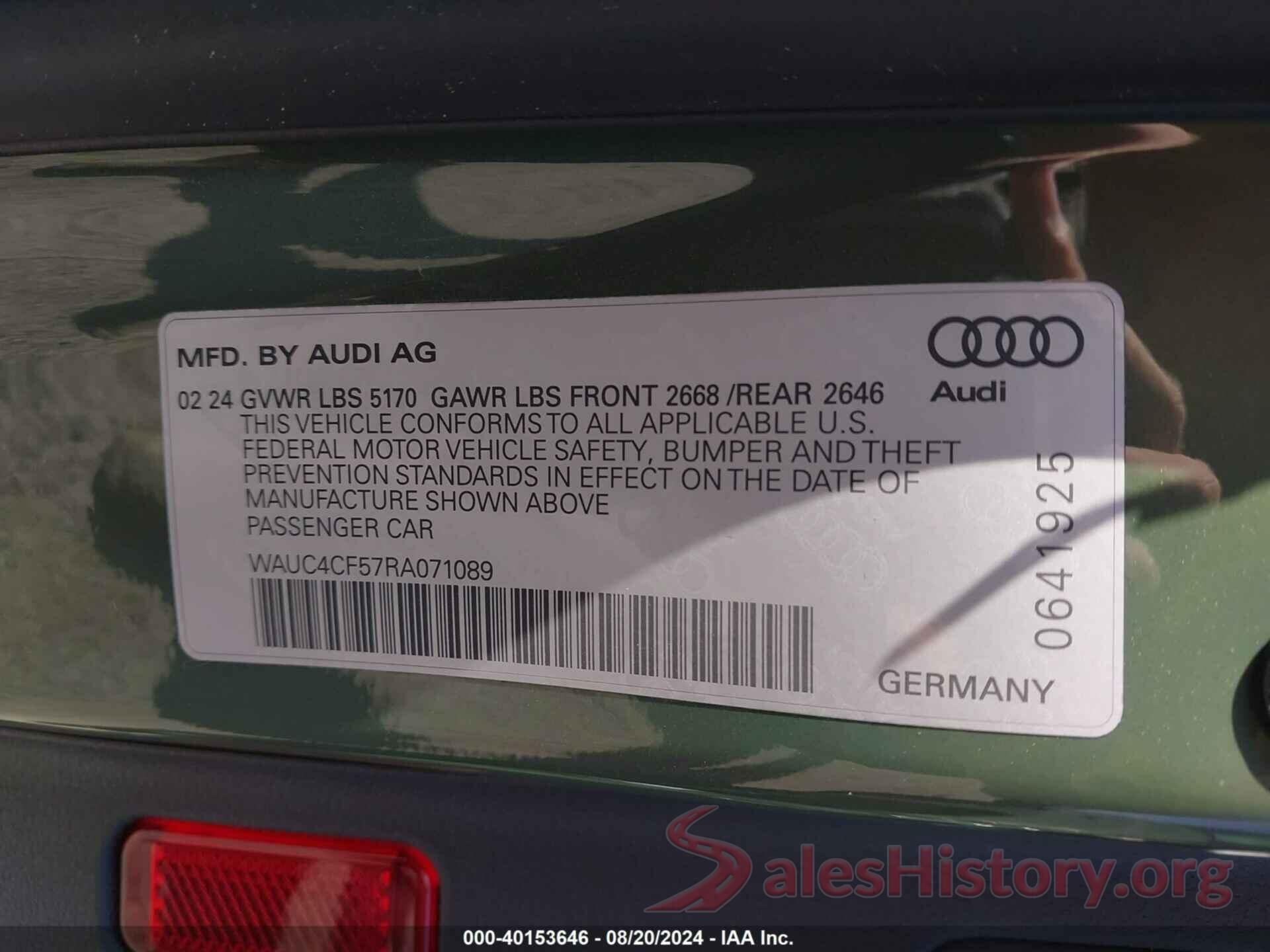 WAUC4CF57RA071089 2024 AUDI S5