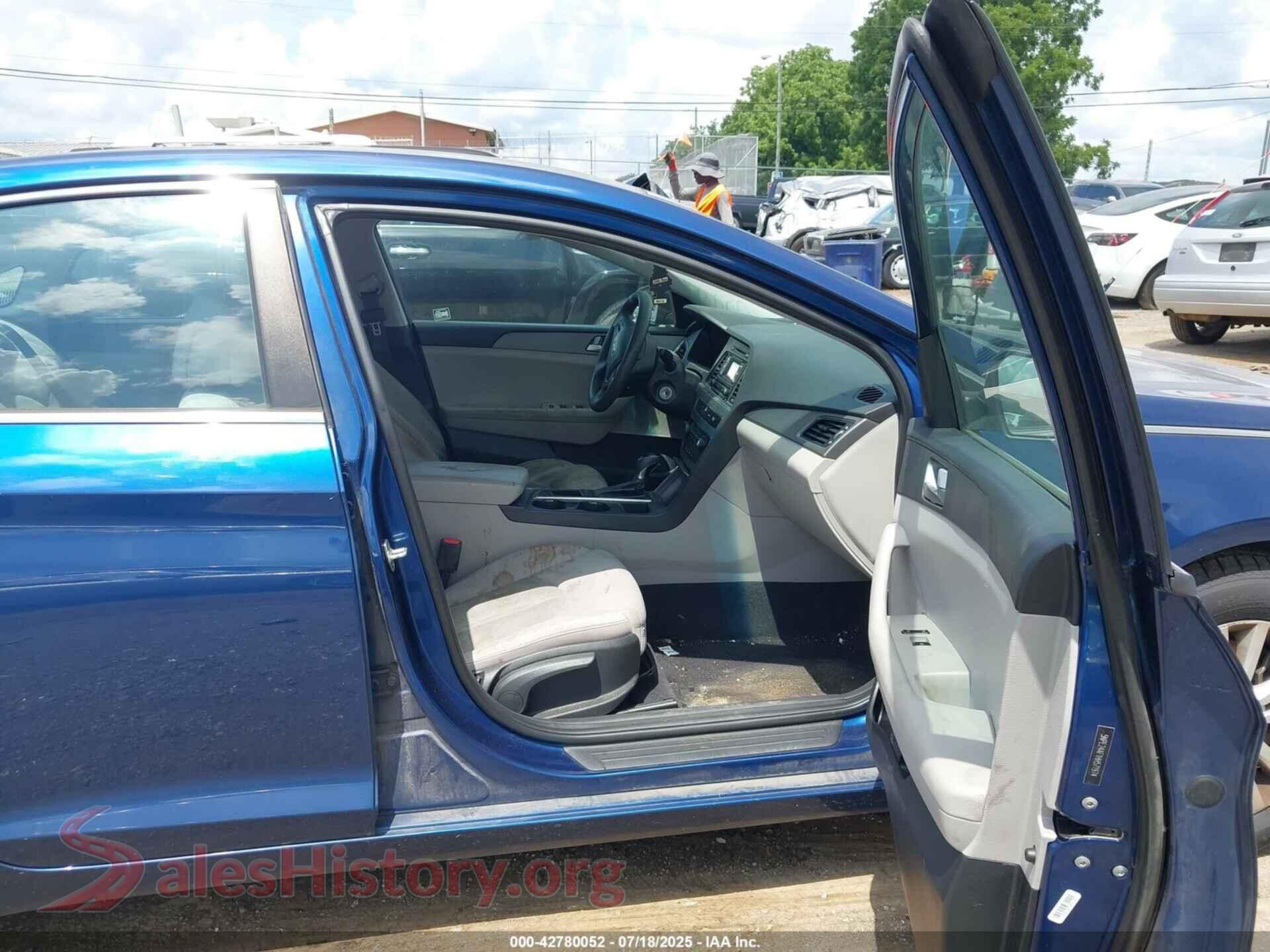 2017 HYUNDAI SONATA VIN 5NPE24AF1HH571974, rear view