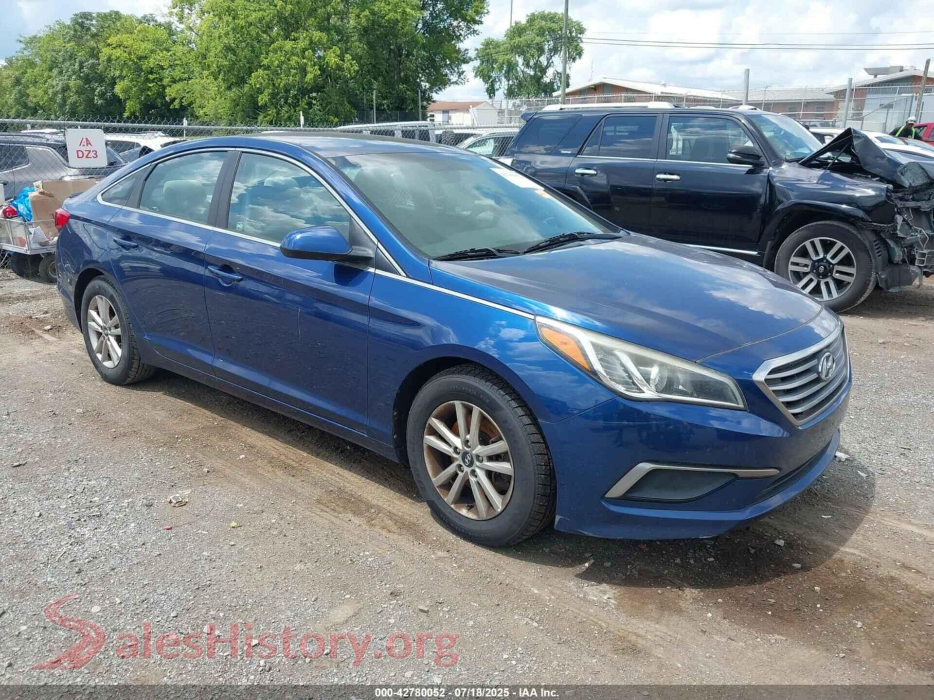 2017 HYUNDAI SONATA VIN 5NPE24AF1HH571974, auction photo