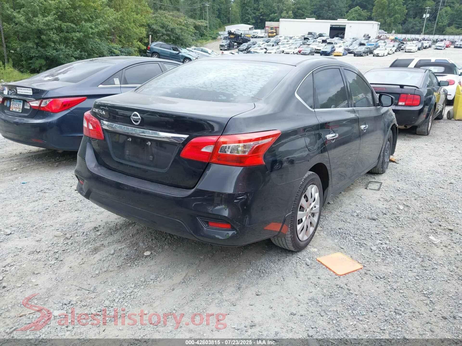 2017 NISSAN SENTRA VIN 3N1AB7AP3HY385738, rear driver side