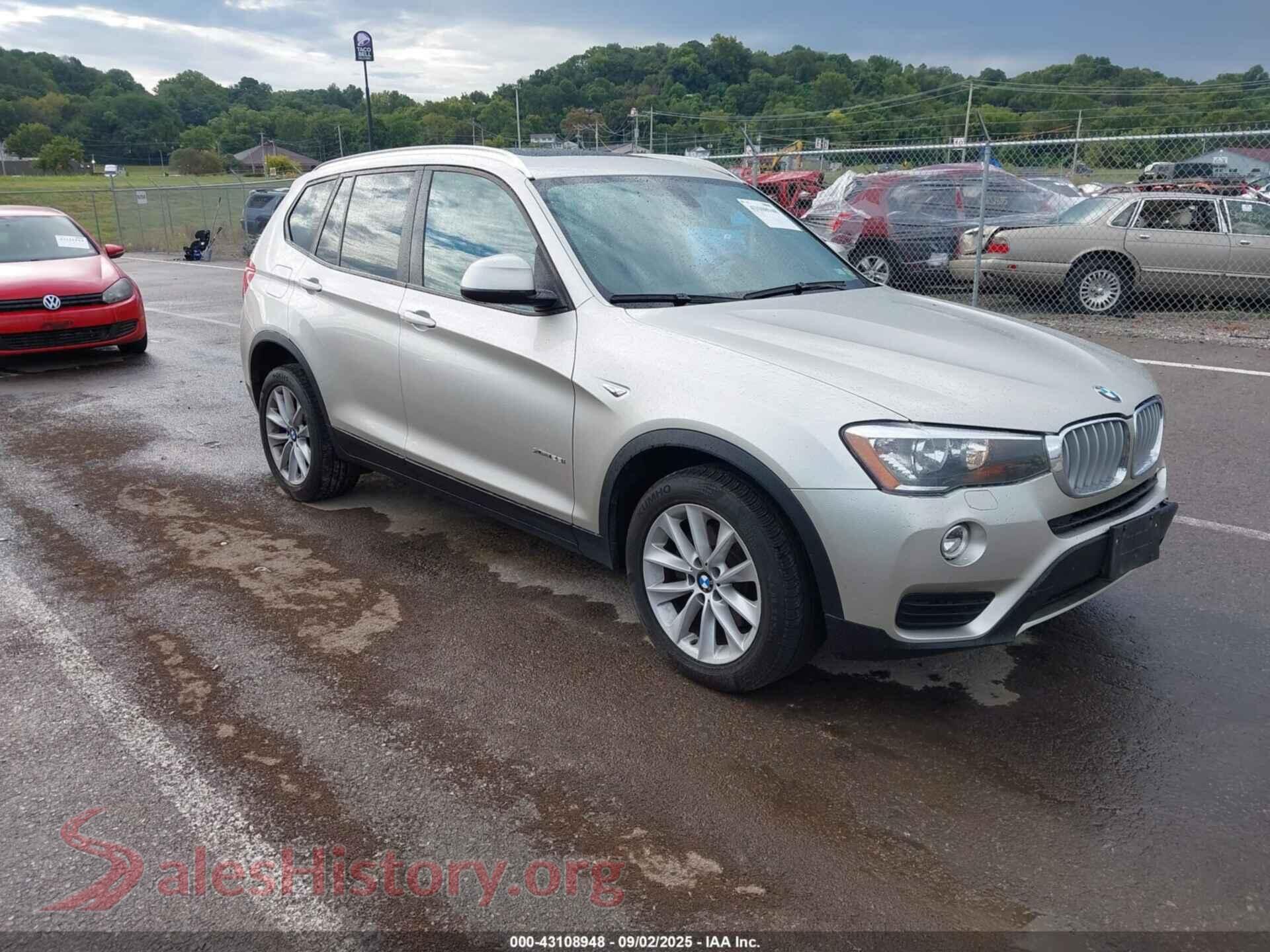 2017 BMW X3 VIN 5UXWX9C37H0T22807, auction photo