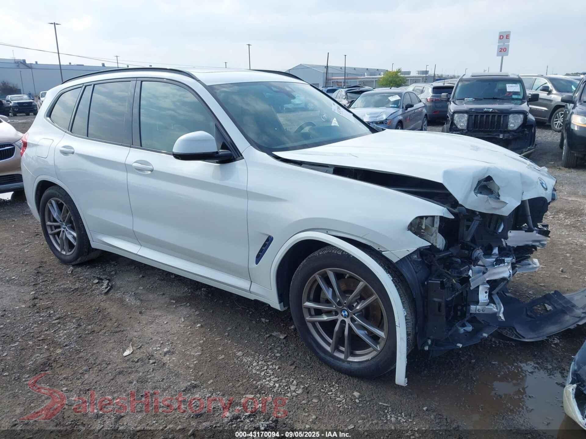 2021 BMW X3 PHEV VIN 5UXTS1C02M9E93451, auction photo