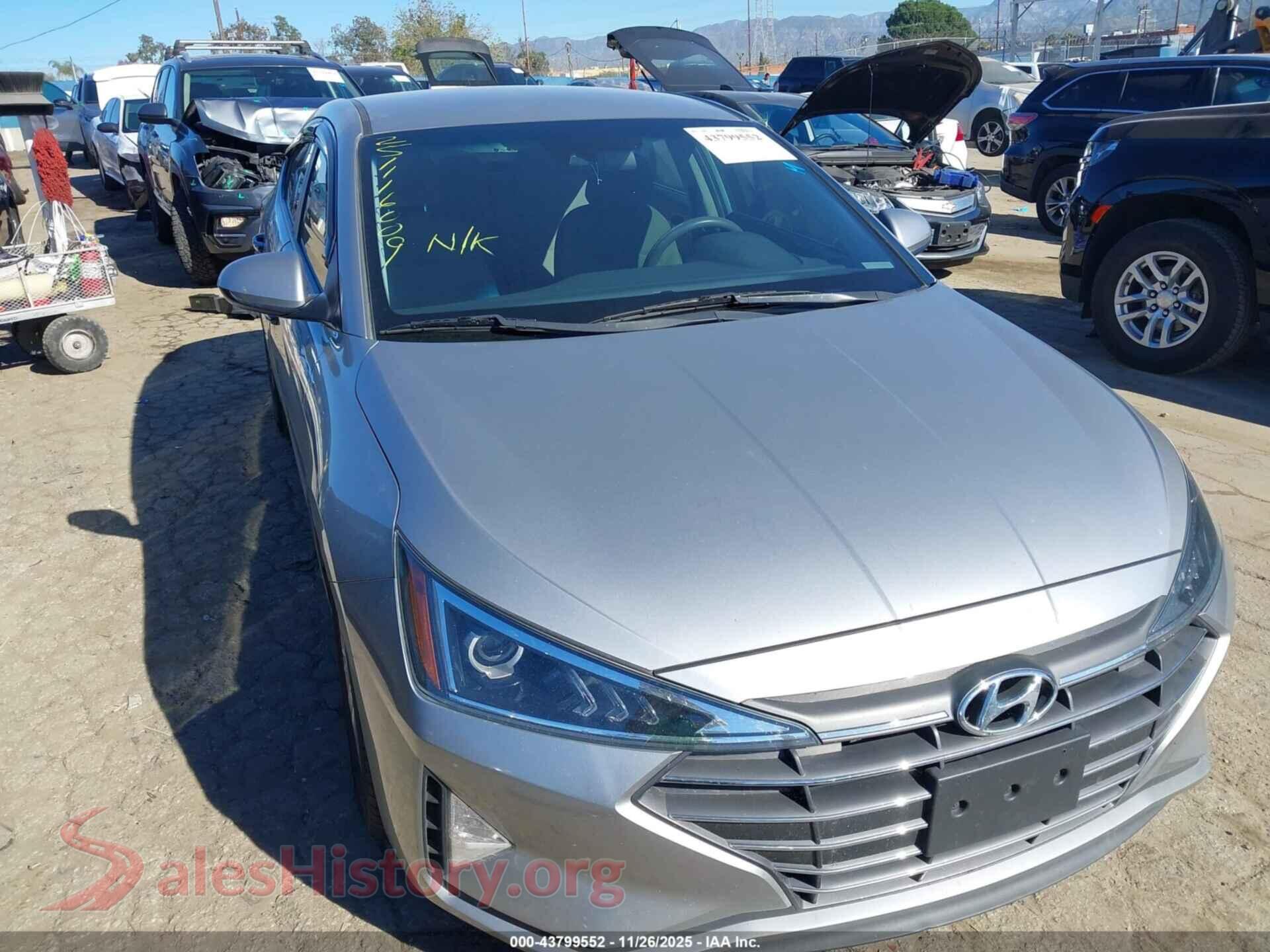 2020 HYUNDAI ELANTRA VIN 5NPD84LF0LH573263, rear passenger side