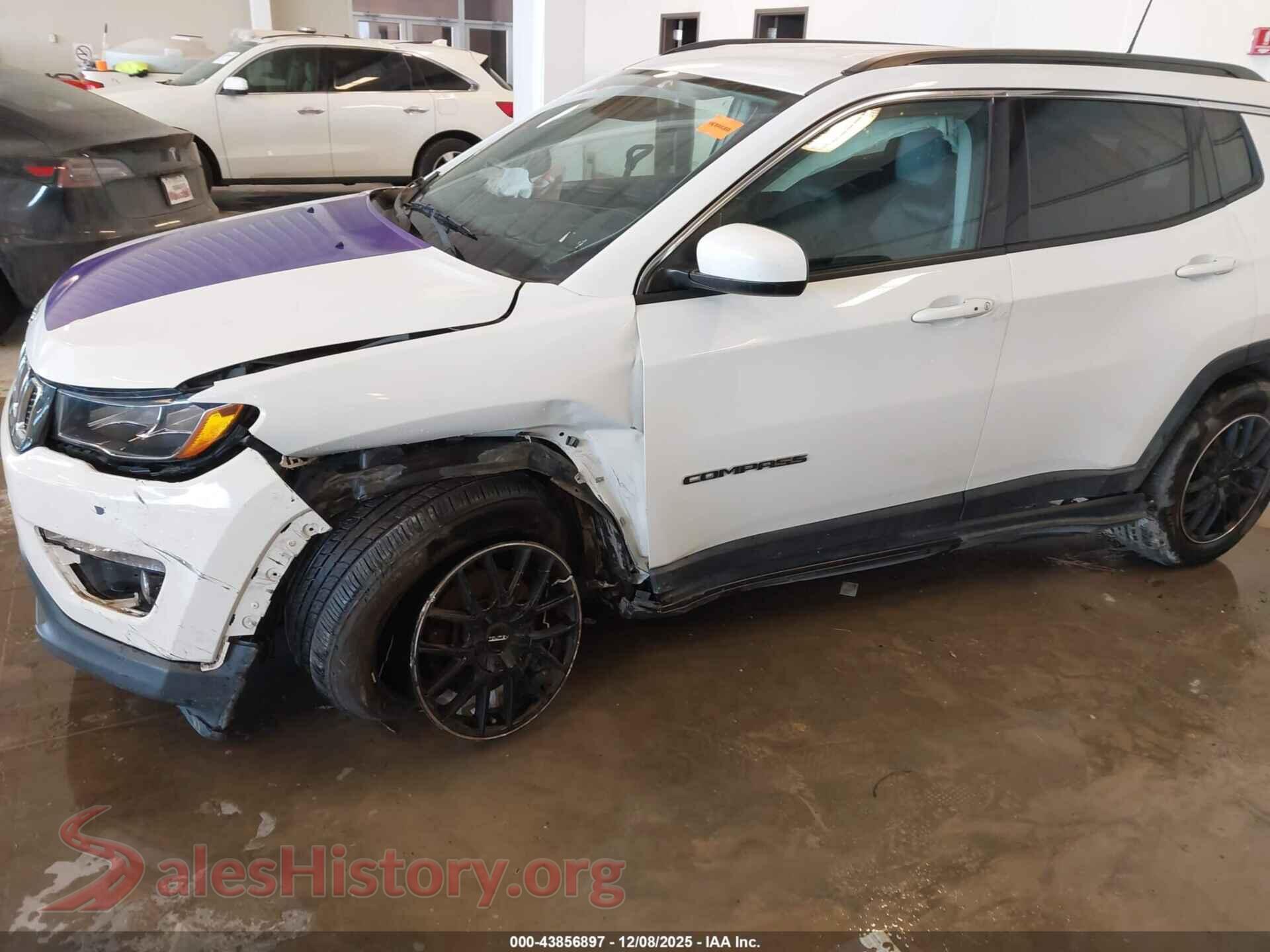 2019 JEEP COMPASS VIN 3C4NJDBB4KT809807, rear passenger side