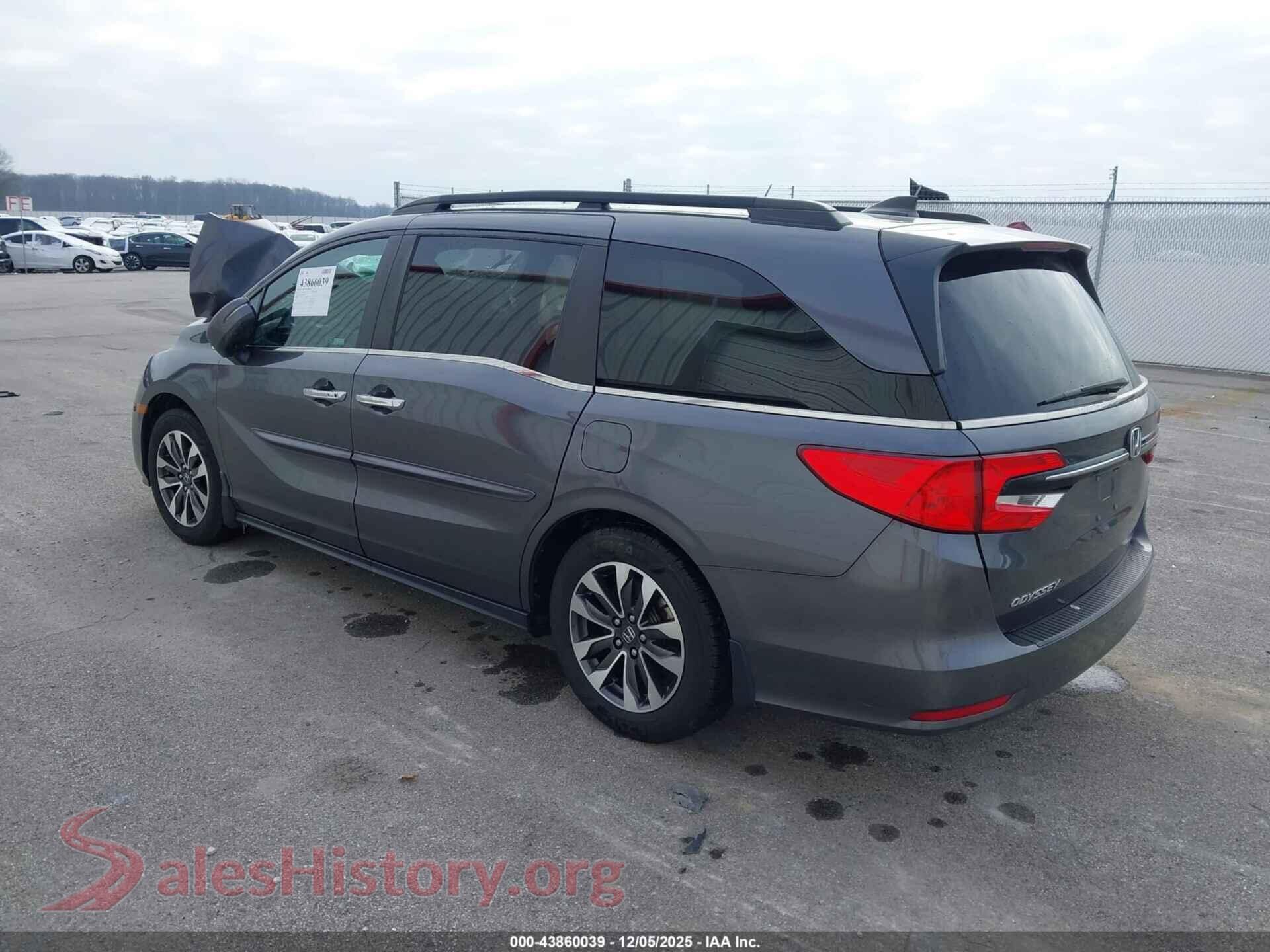 2022 HONDA ODYSSEY VIN 5FNRL6H76NB033015, driver side view